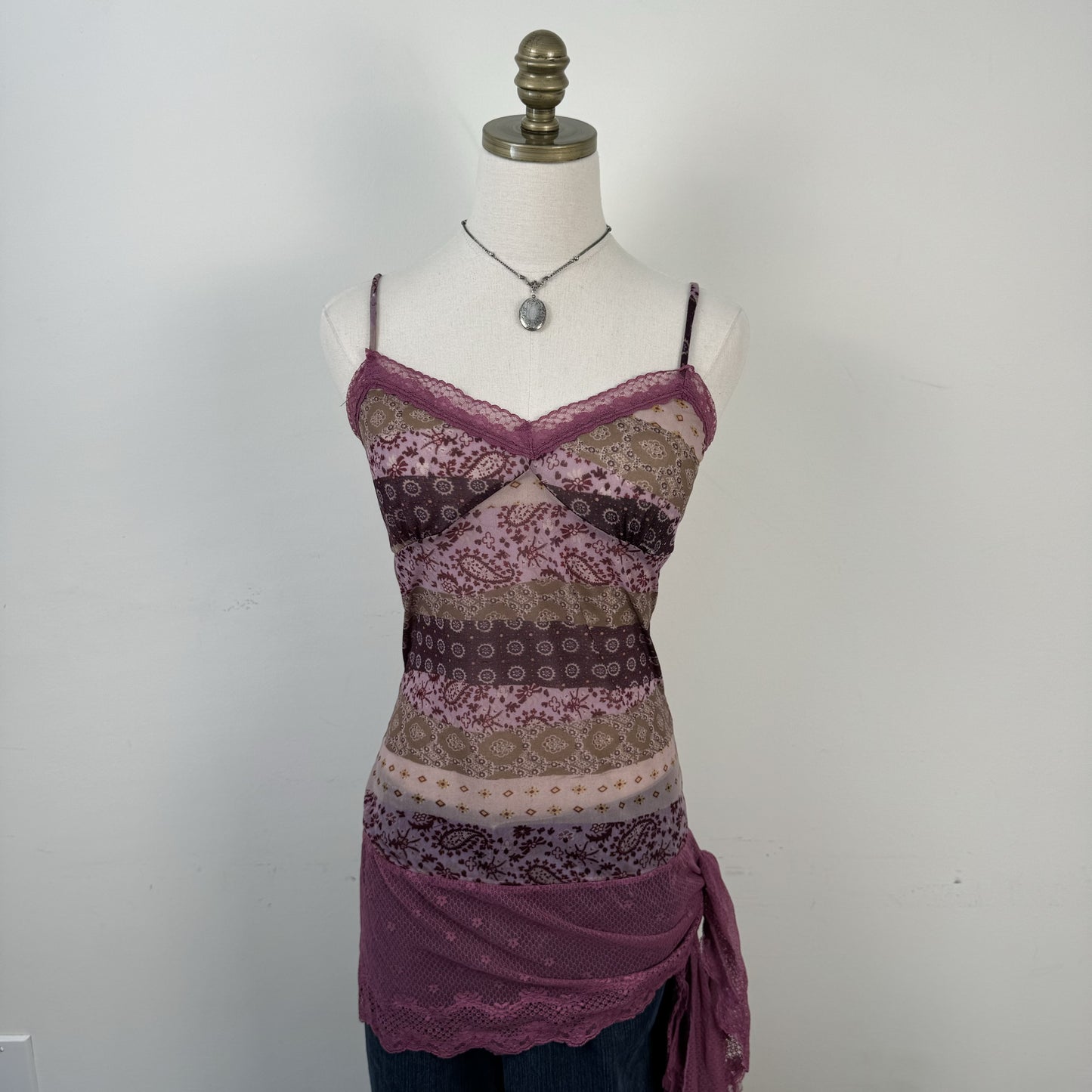 Vintage Mesh Paisley Babydoll Top – view 2