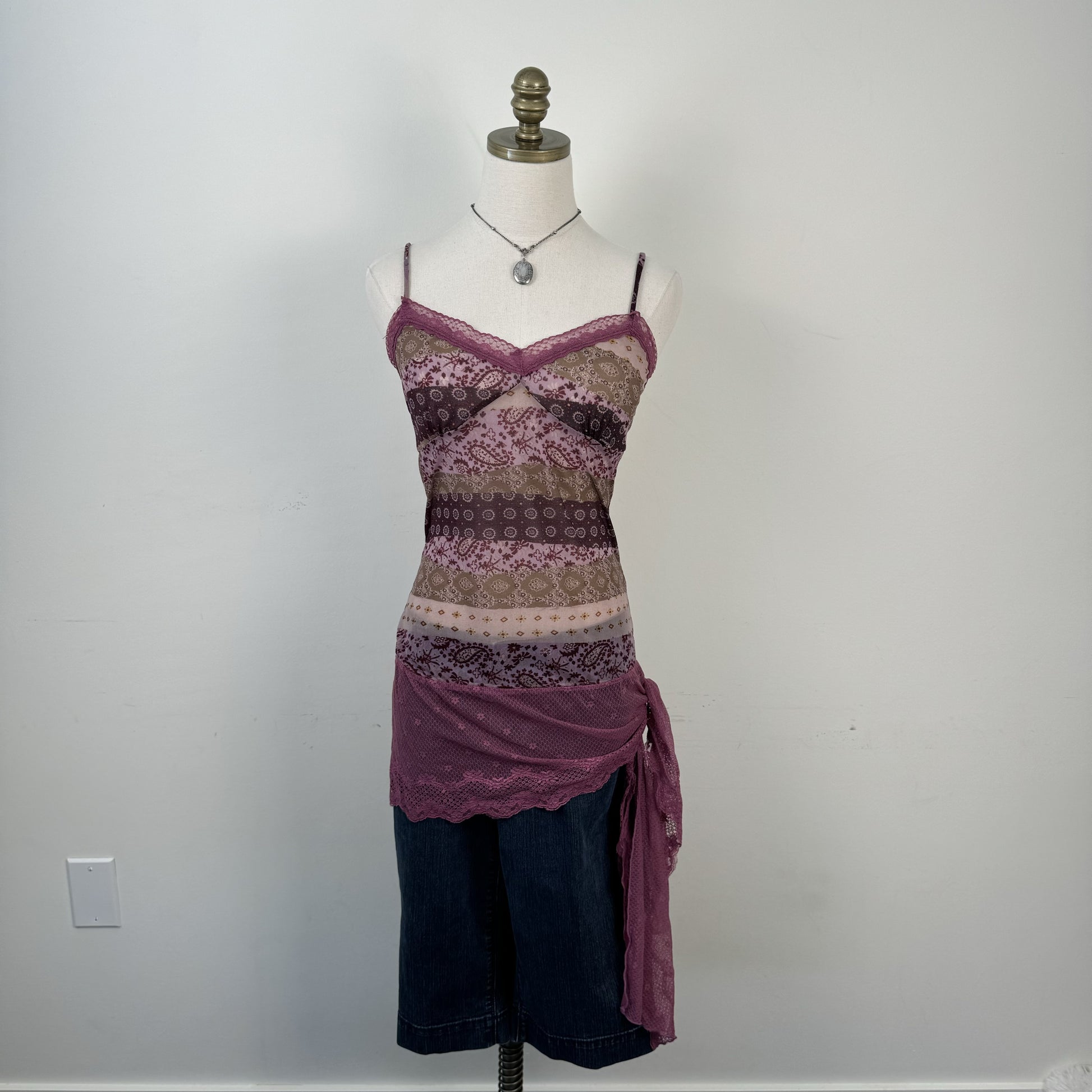 Vintage Mesh Paisley Babydoll Top – view 3