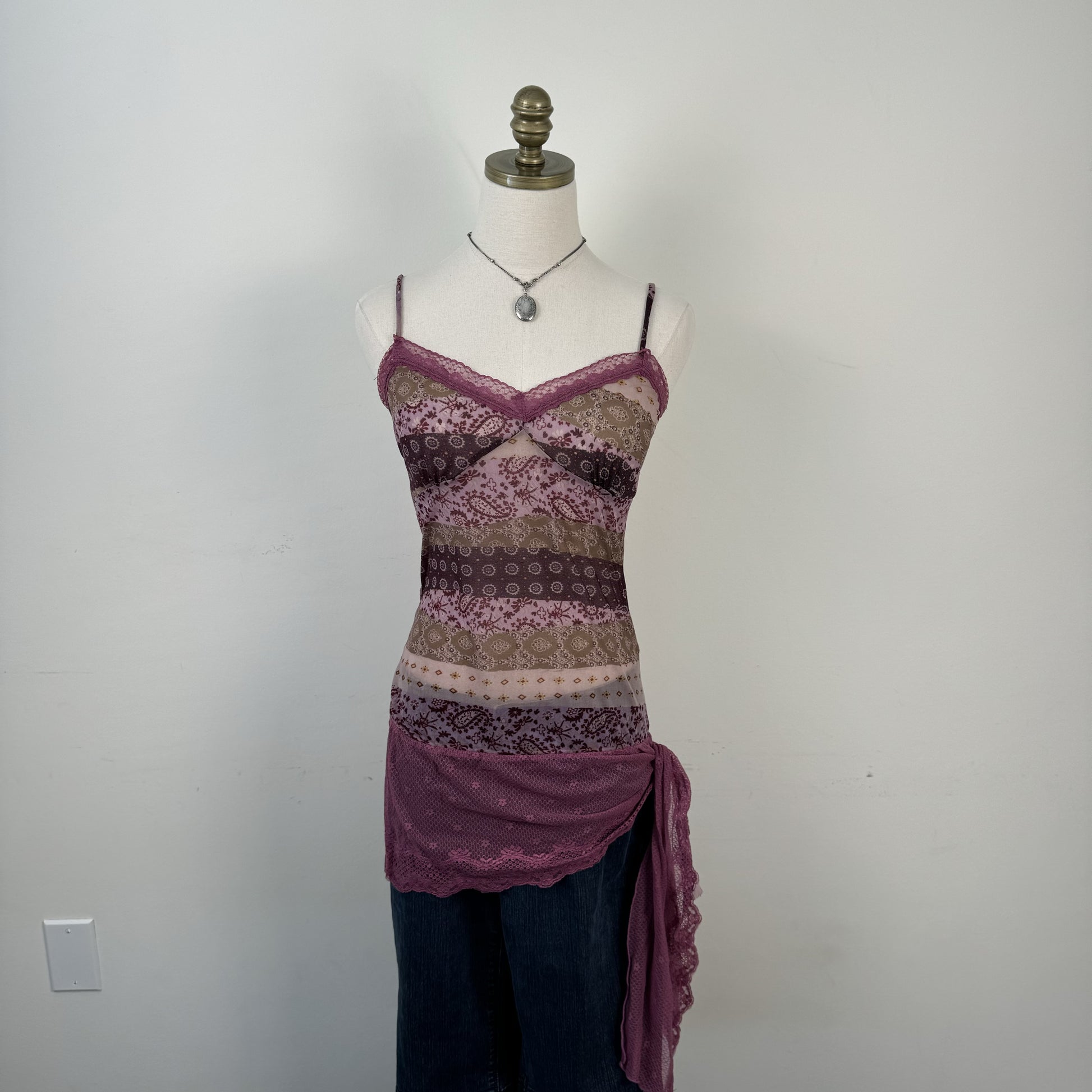 Vintage Mesh Paisley Babydoll Top – view 5
