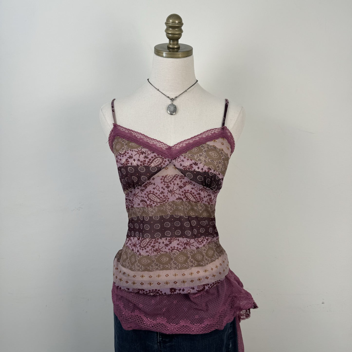 Vintage Mesh Paisley Babydoll Top – view 1