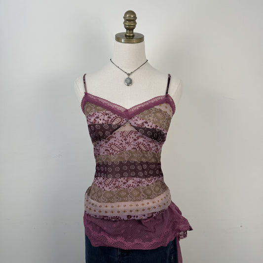 Vintage Mesh Paisley Babydoll Top – view 1
