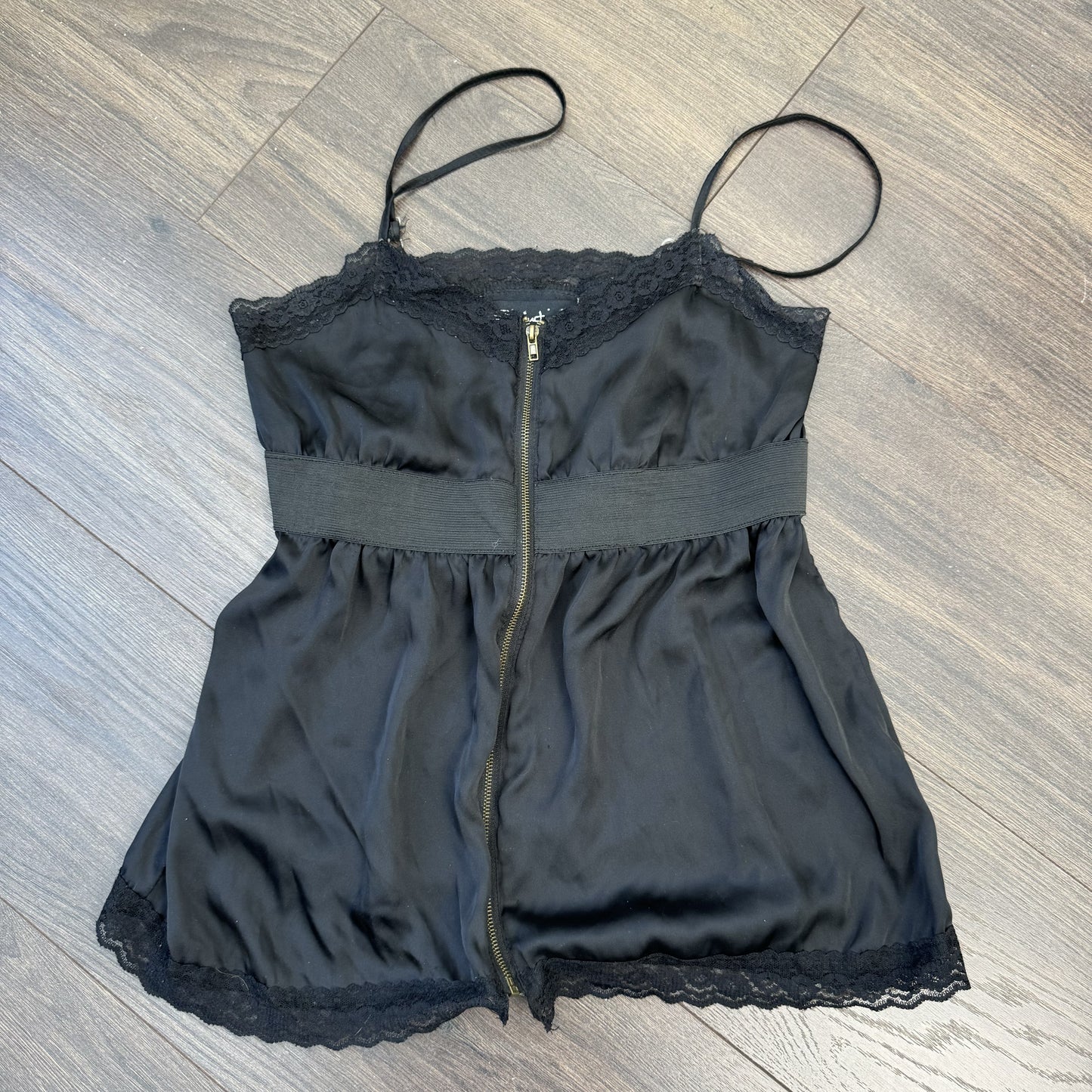 Black Satin Lace Babydoll Top – view 8