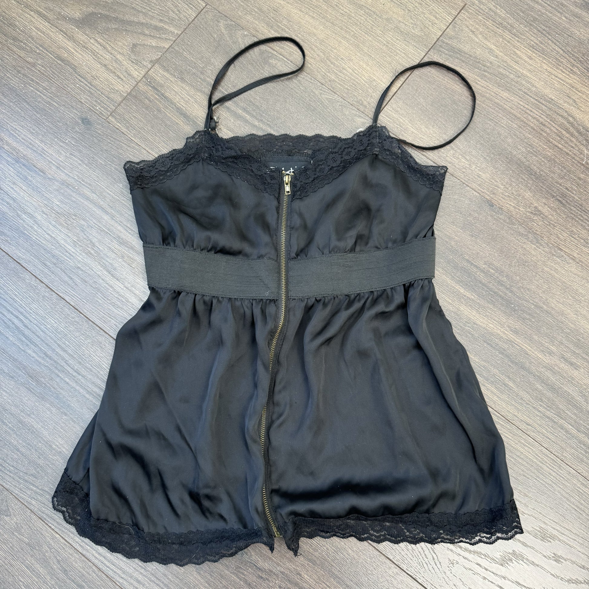 Black Satin Lace Babydoll Top – view 8
