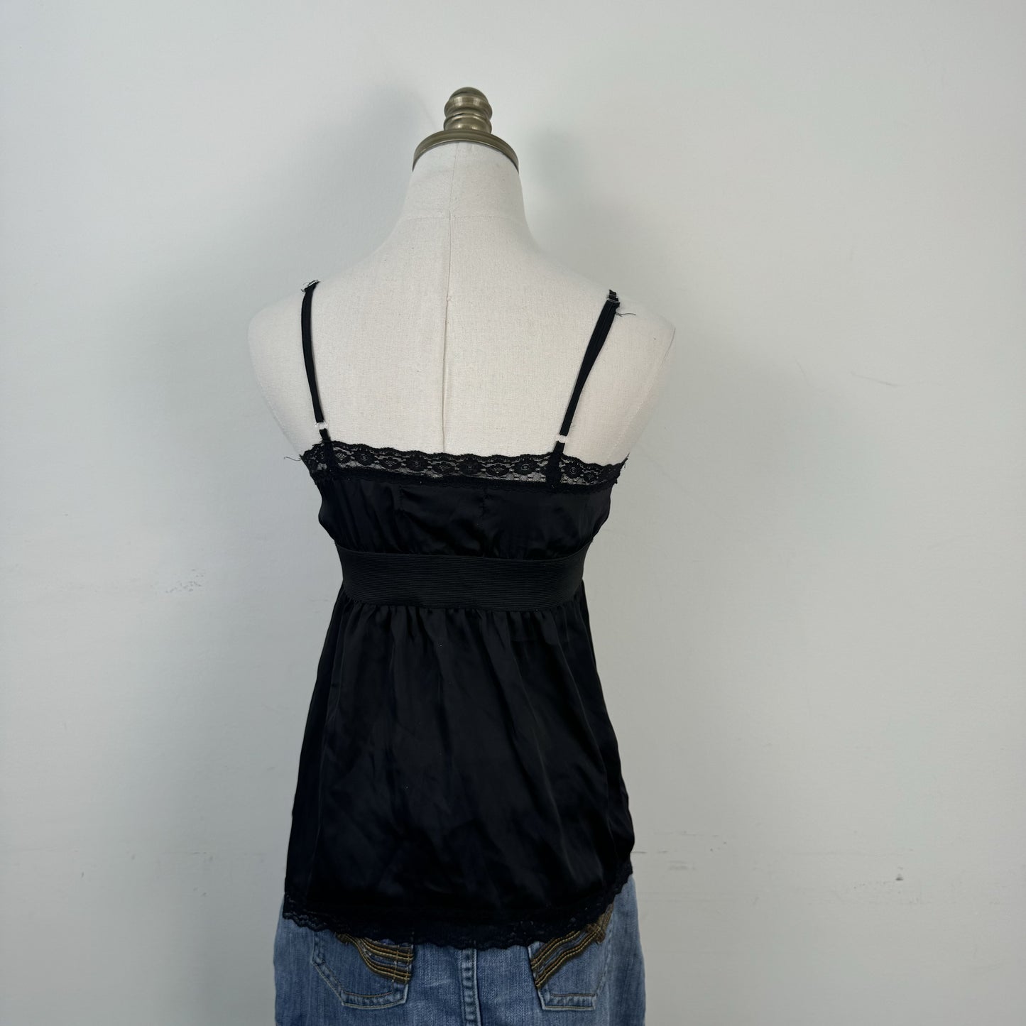 Black Satin Lace Babydoll Top – view 7