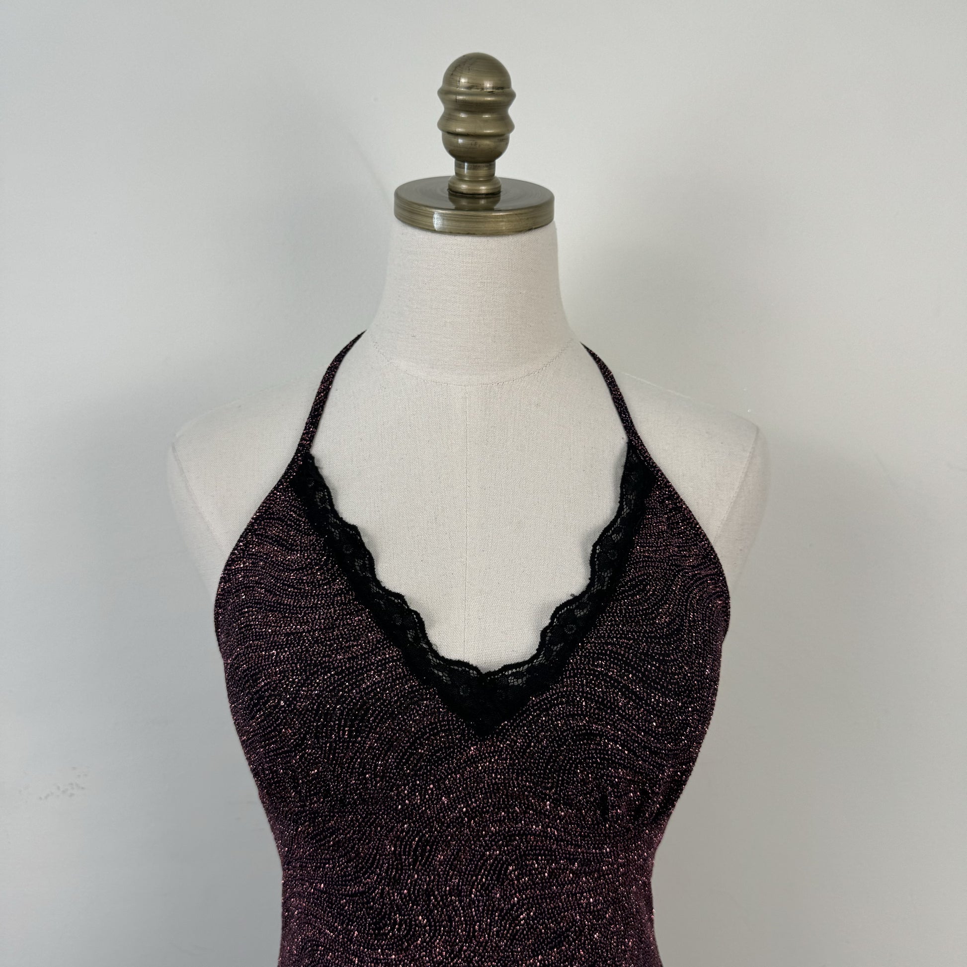 Y2K Pink Sparkly Halter Babydoll Top – view 4