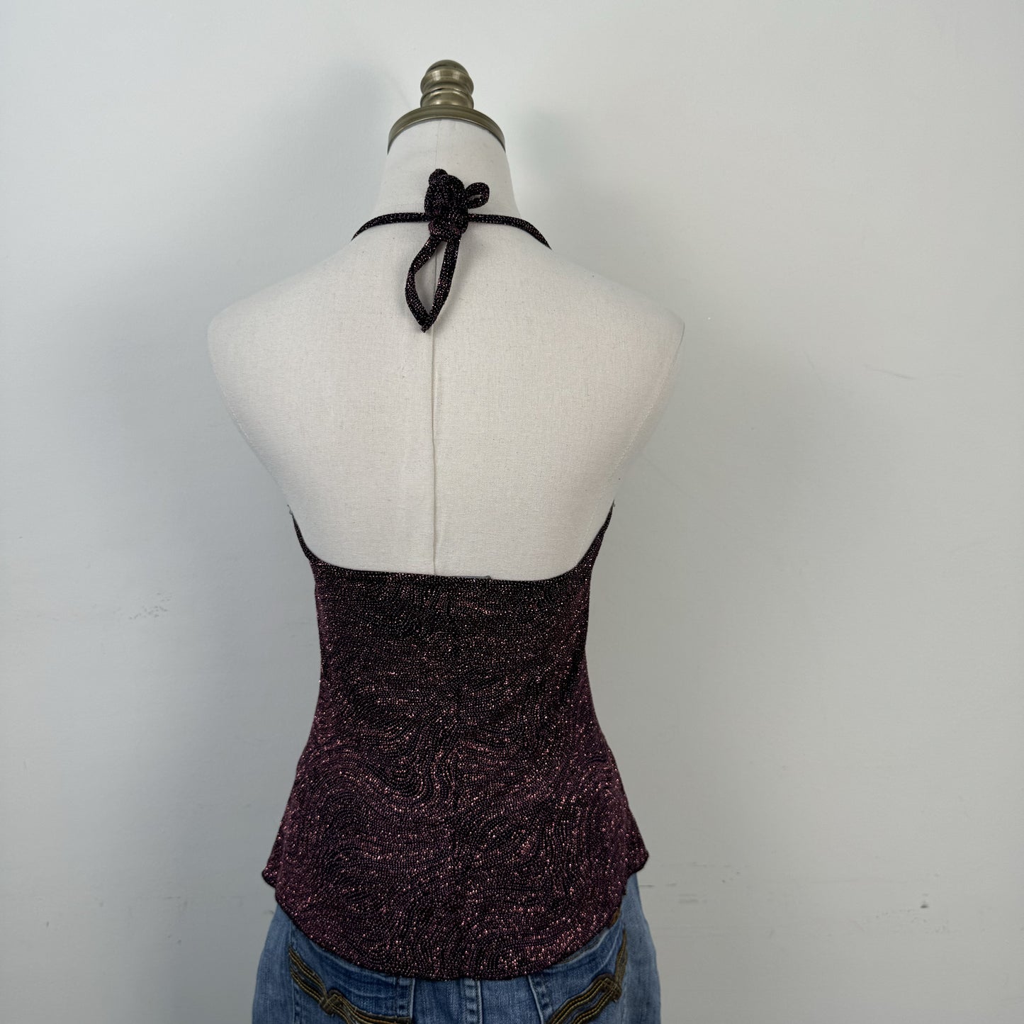 Y2K Pink Sparkly Halter Babydoll Top – view 6