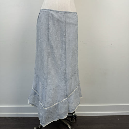 Vintage Pale Blue Chiffon Lace Midi Skirt – view 2