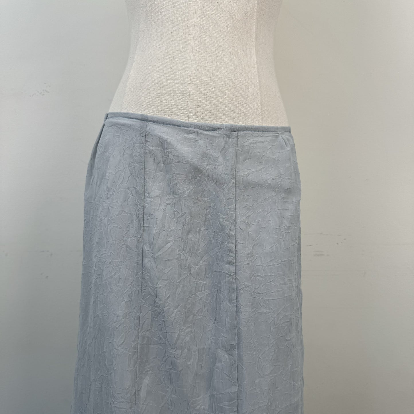 Vintage Pale Blue Chiffon Lace Midi Skirt – view 4