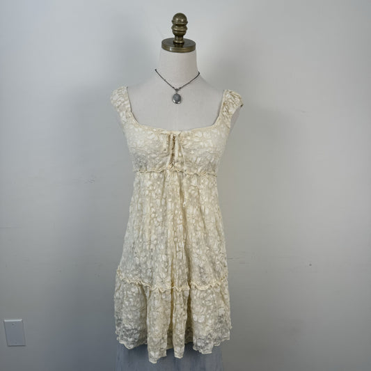 Cream Tiered Babydoll Mini Dress – view 1