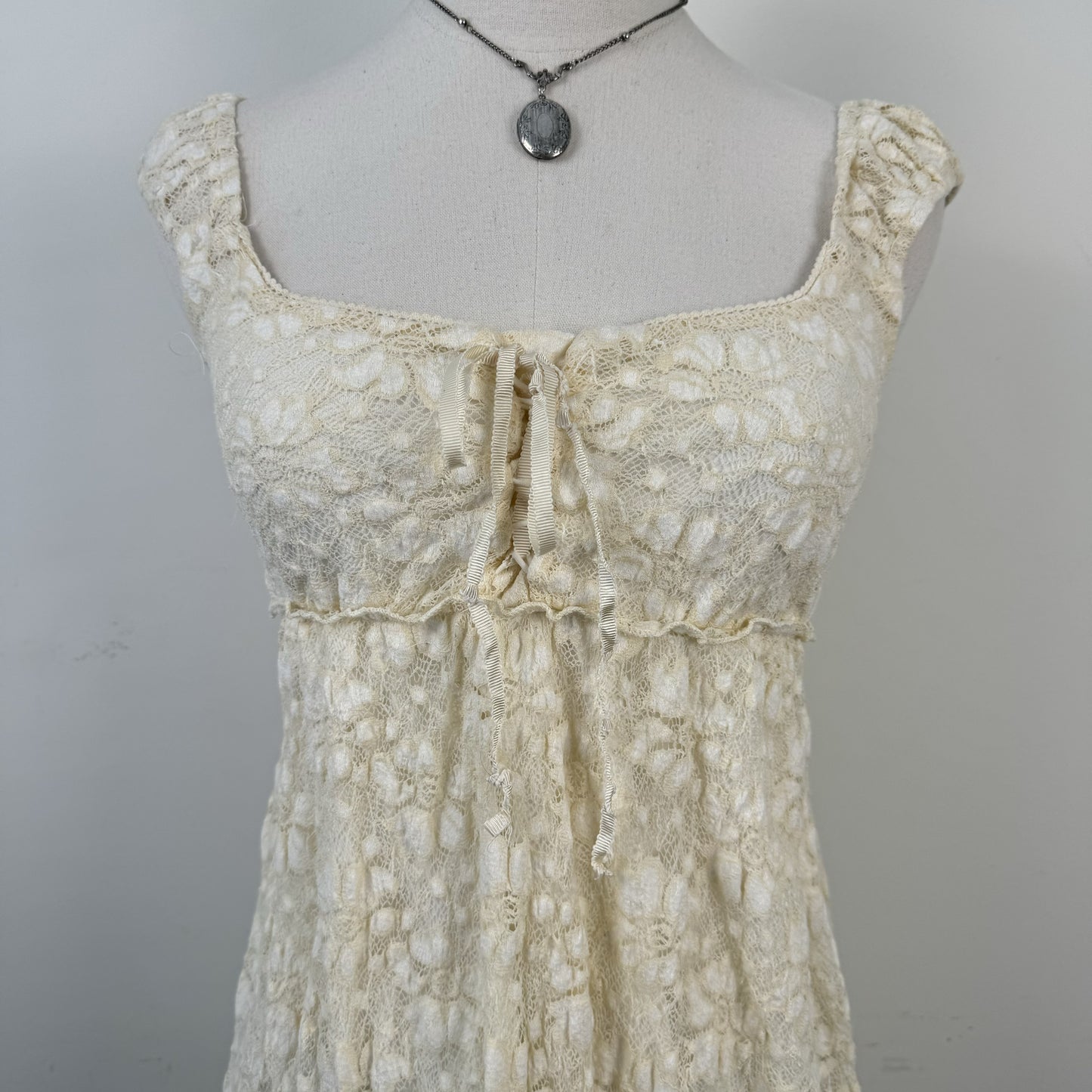 Cream Tiered Babydoll Mini Dress – view 7