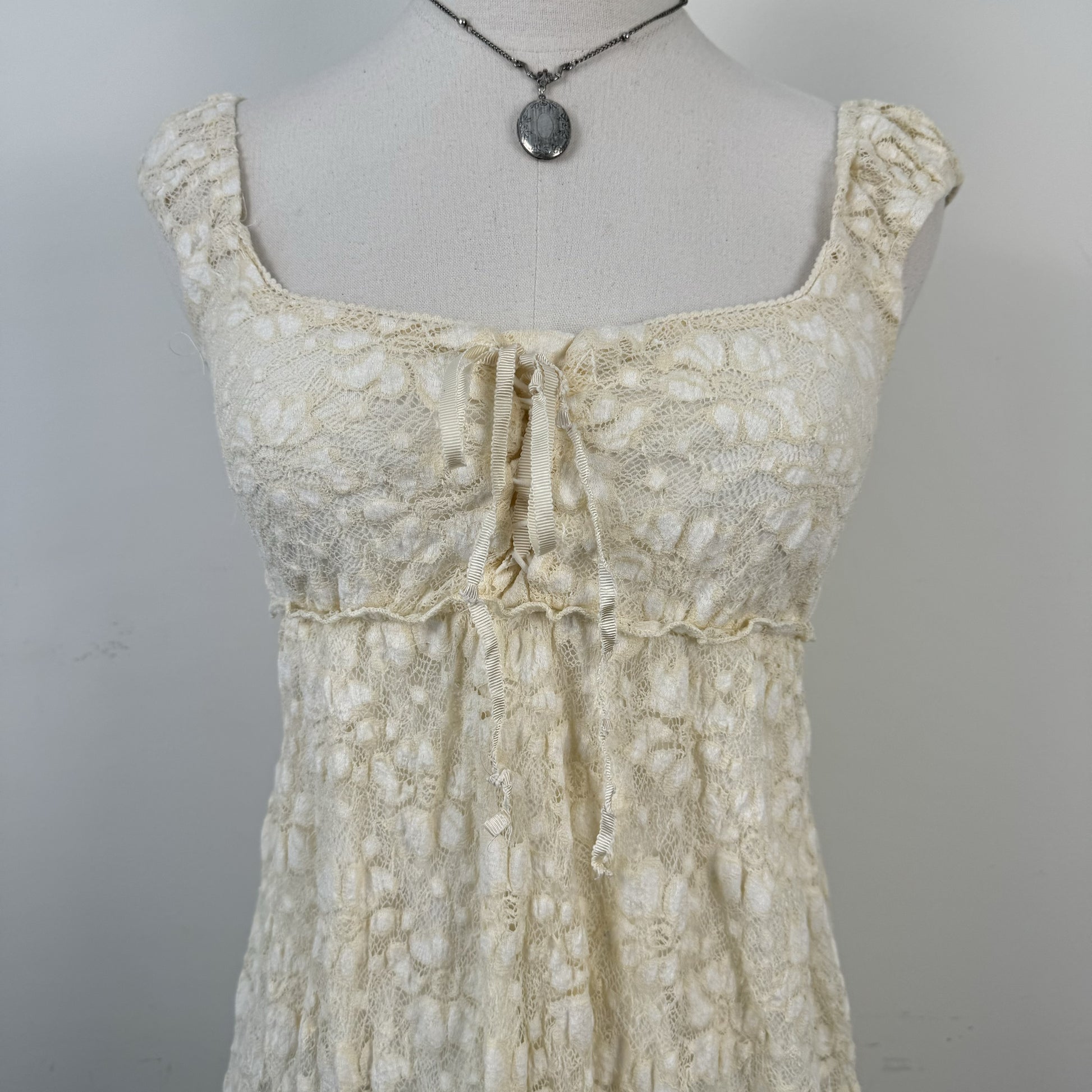 Cream Tiered Babydoll Mini Dress – view 7
