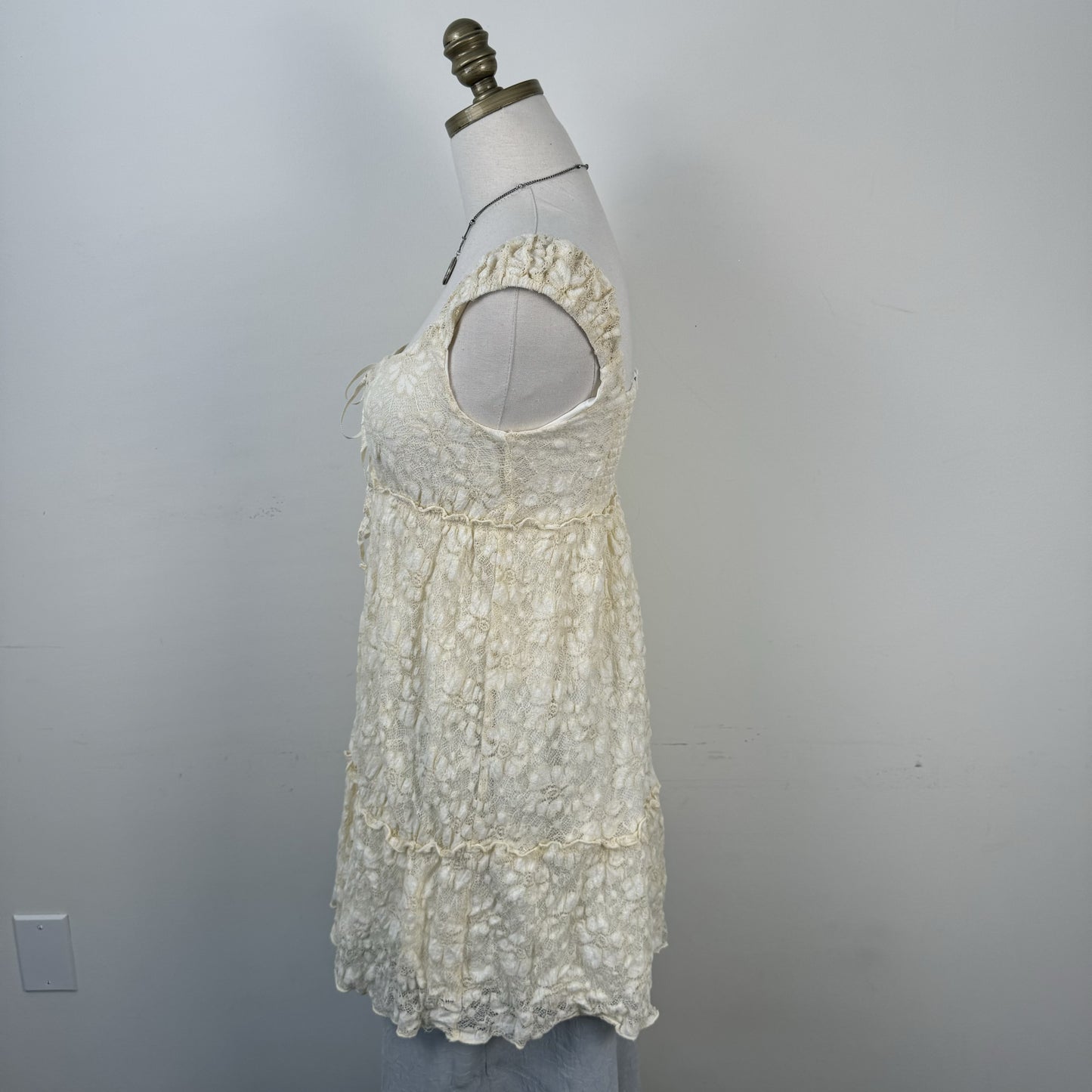 Cream Tiered Babydoll Mini Dress – view 8