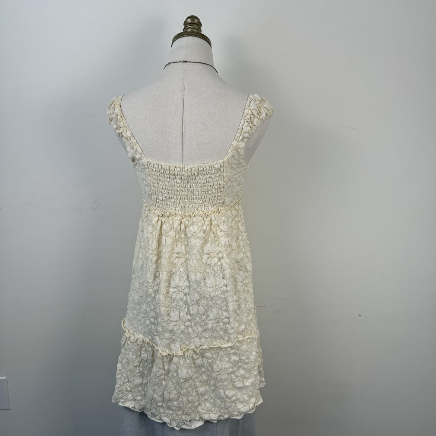 Cream Tiered Babydoll Mini Dress – view 9