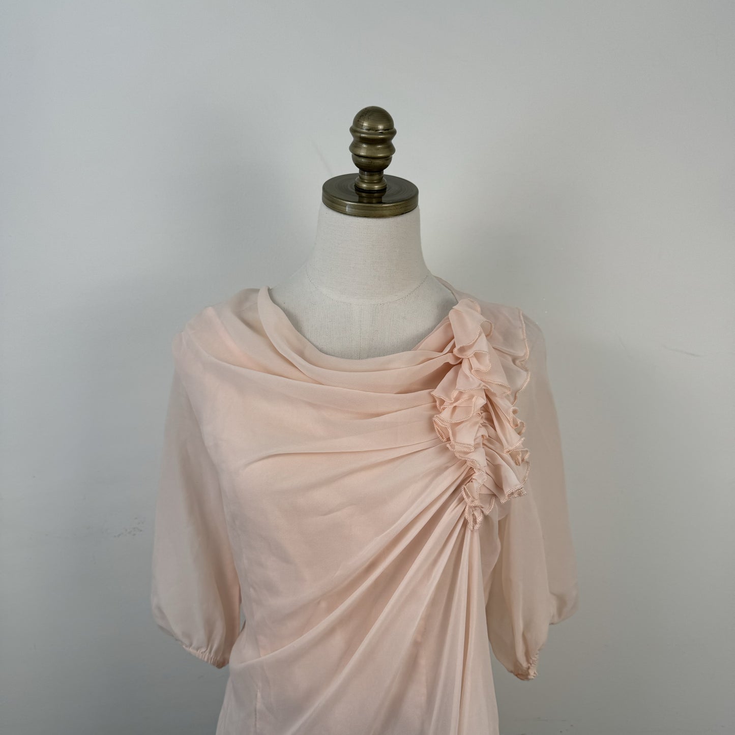 Chiffon Mesh Cowl Neck Top – view 2