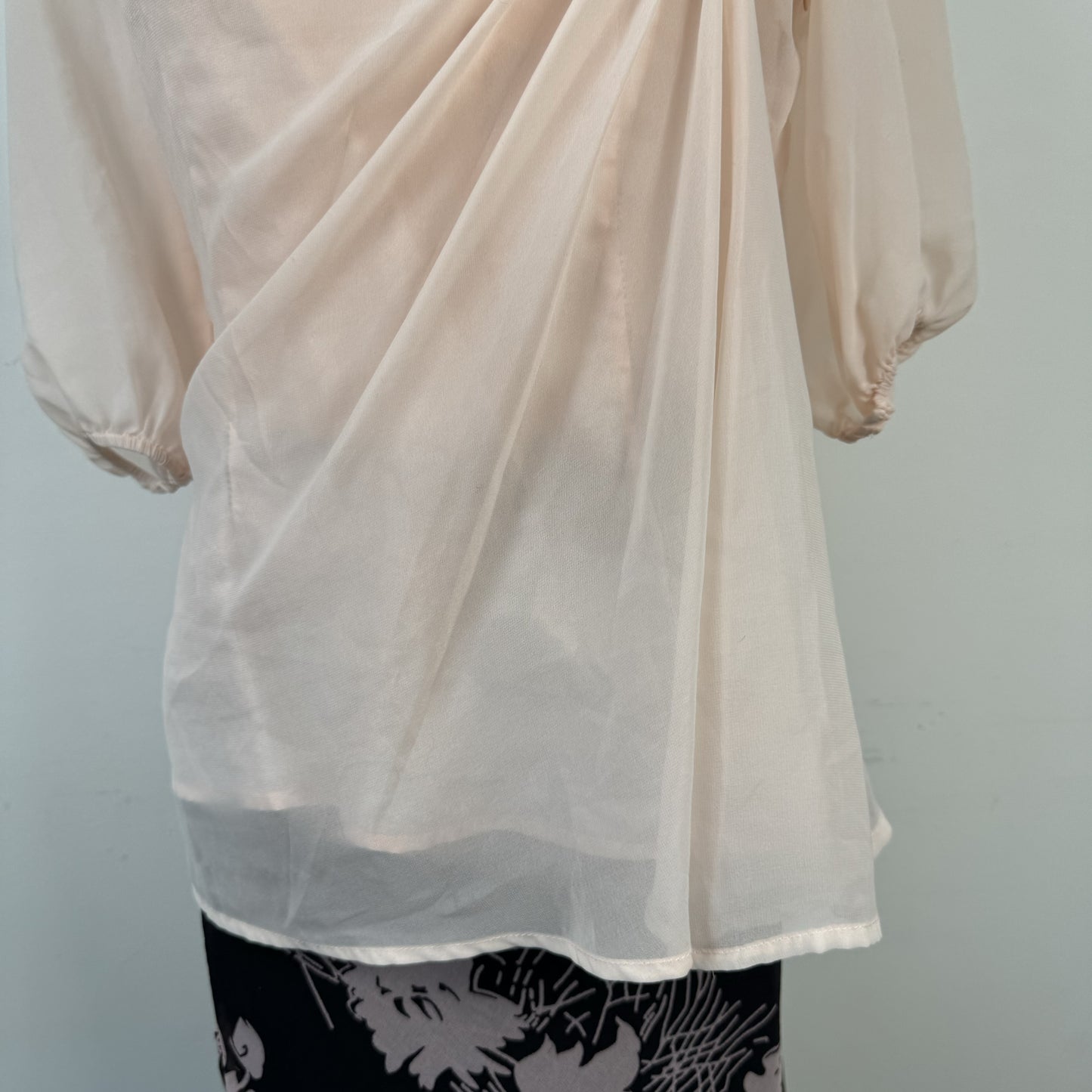 Chiffon Mesh Cowl Neck Top – view 3