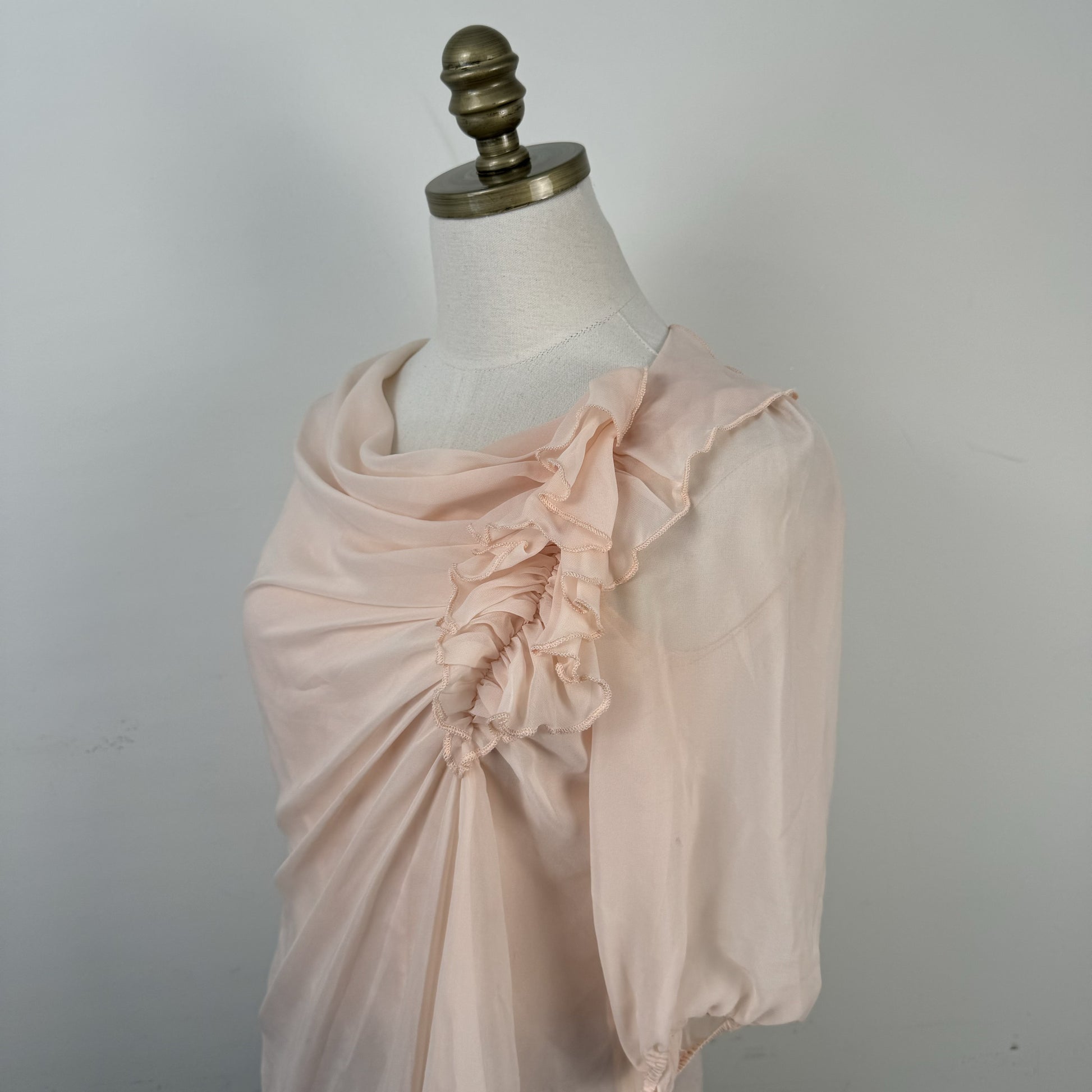Chiffon Mesh Cowl Neck Top – view 4