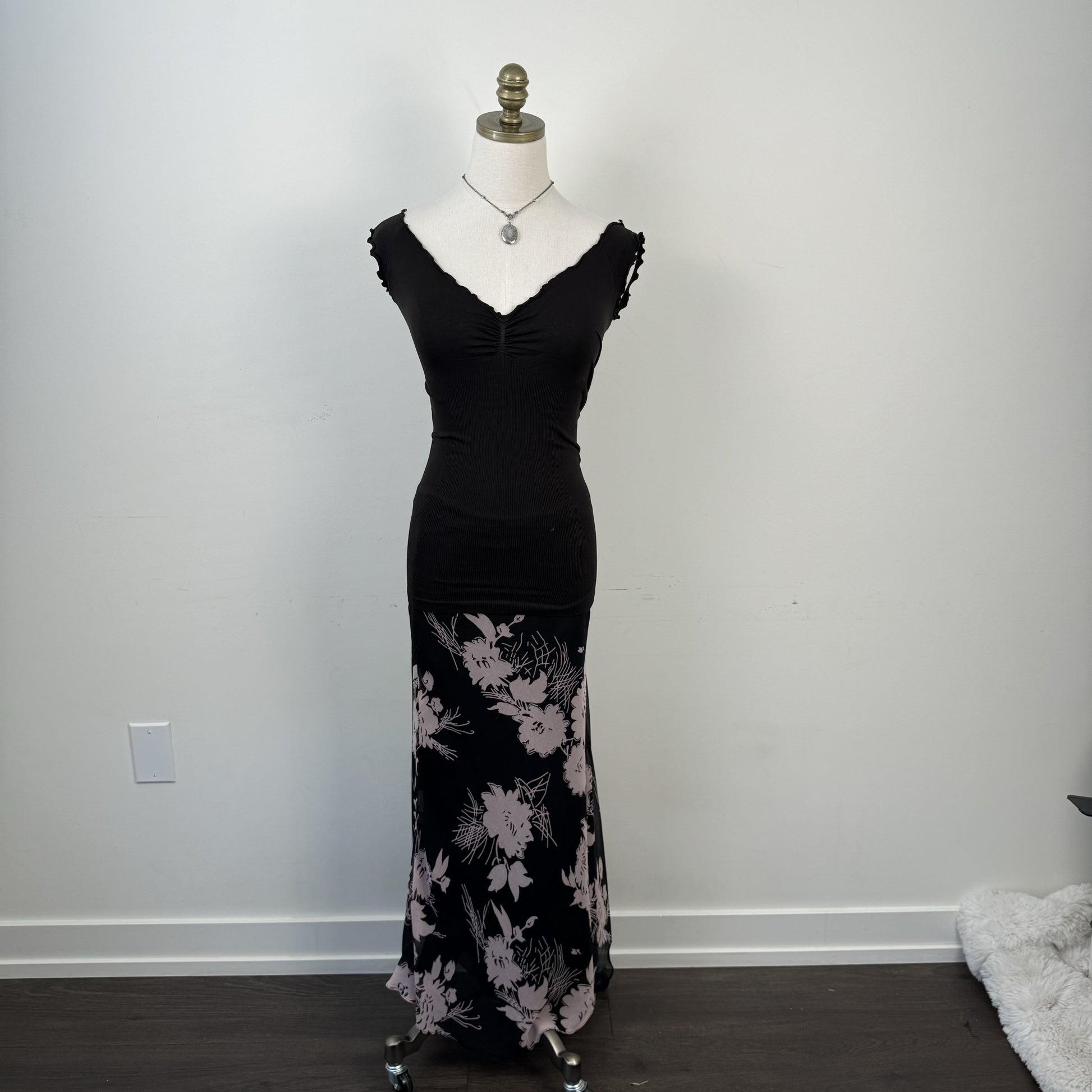 Black Off Shoulder Cinched Knit Top – view 4
