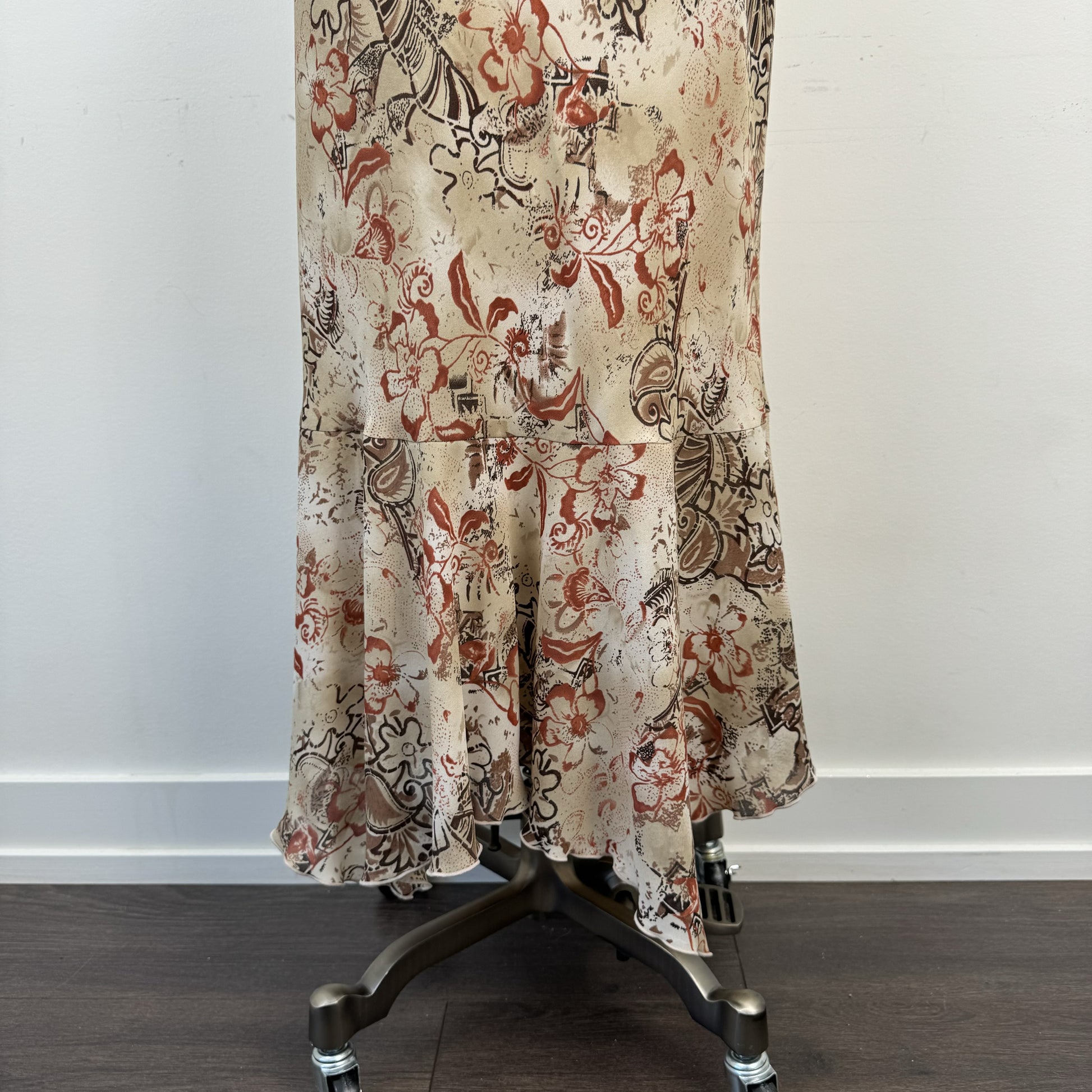 Vintage Floral Mesh Ruffled Midi Skirt – view 5