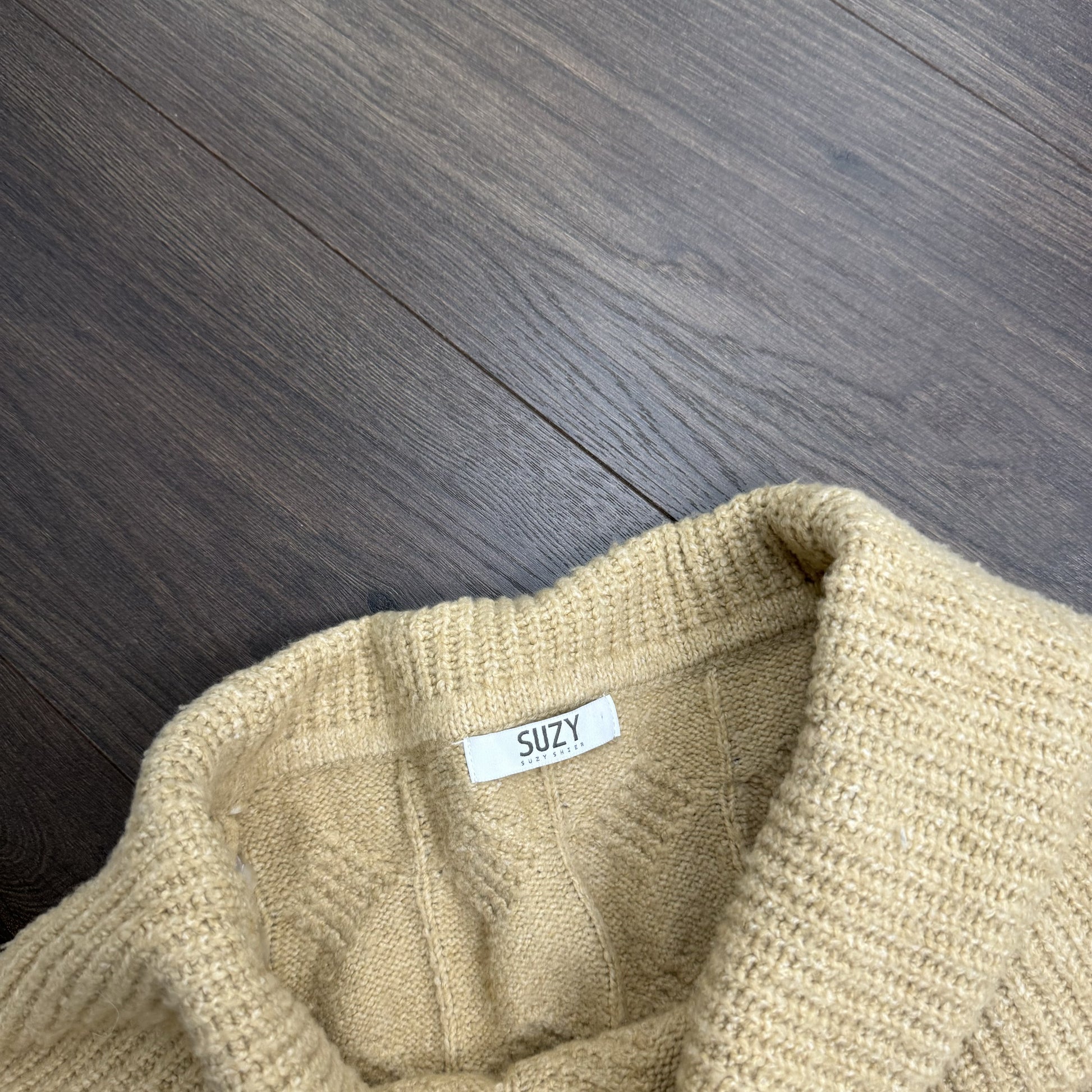 Camel Soft Knit Off Shoulder Sweater – view 3