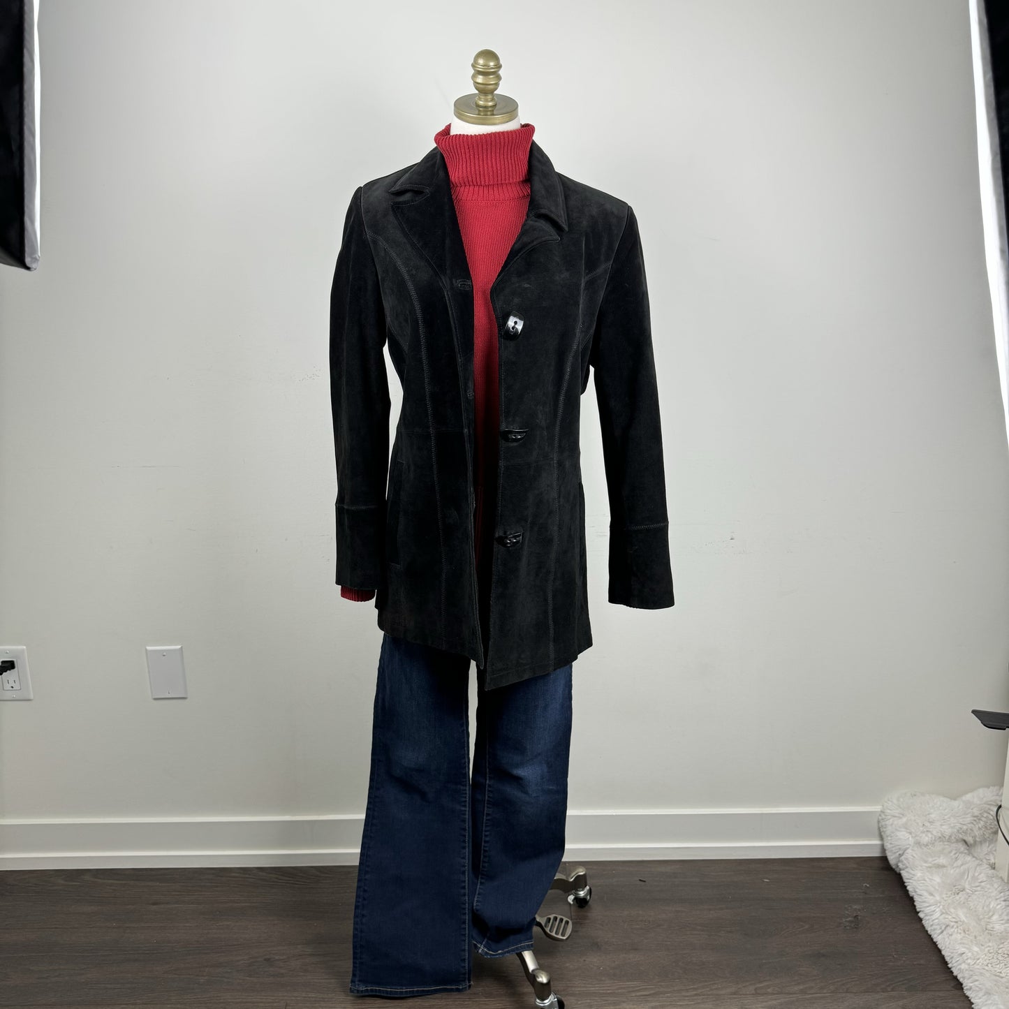 Black Suede Trench Coat – view 5