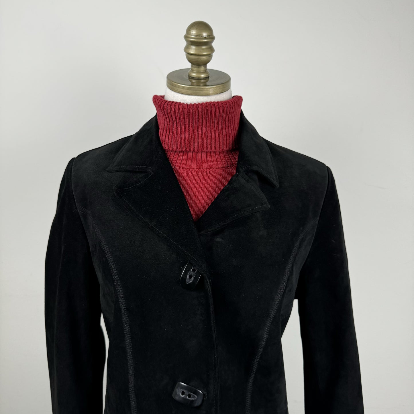 Black Suede Trench Coat – view 8