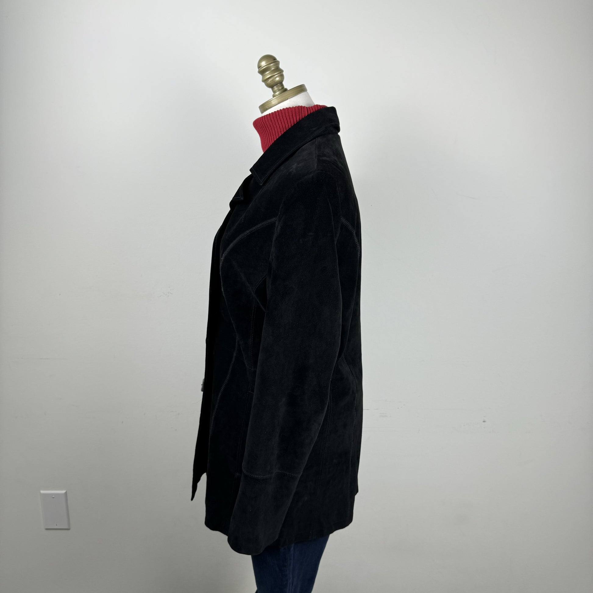 Black Suede Trench Coat – view 9