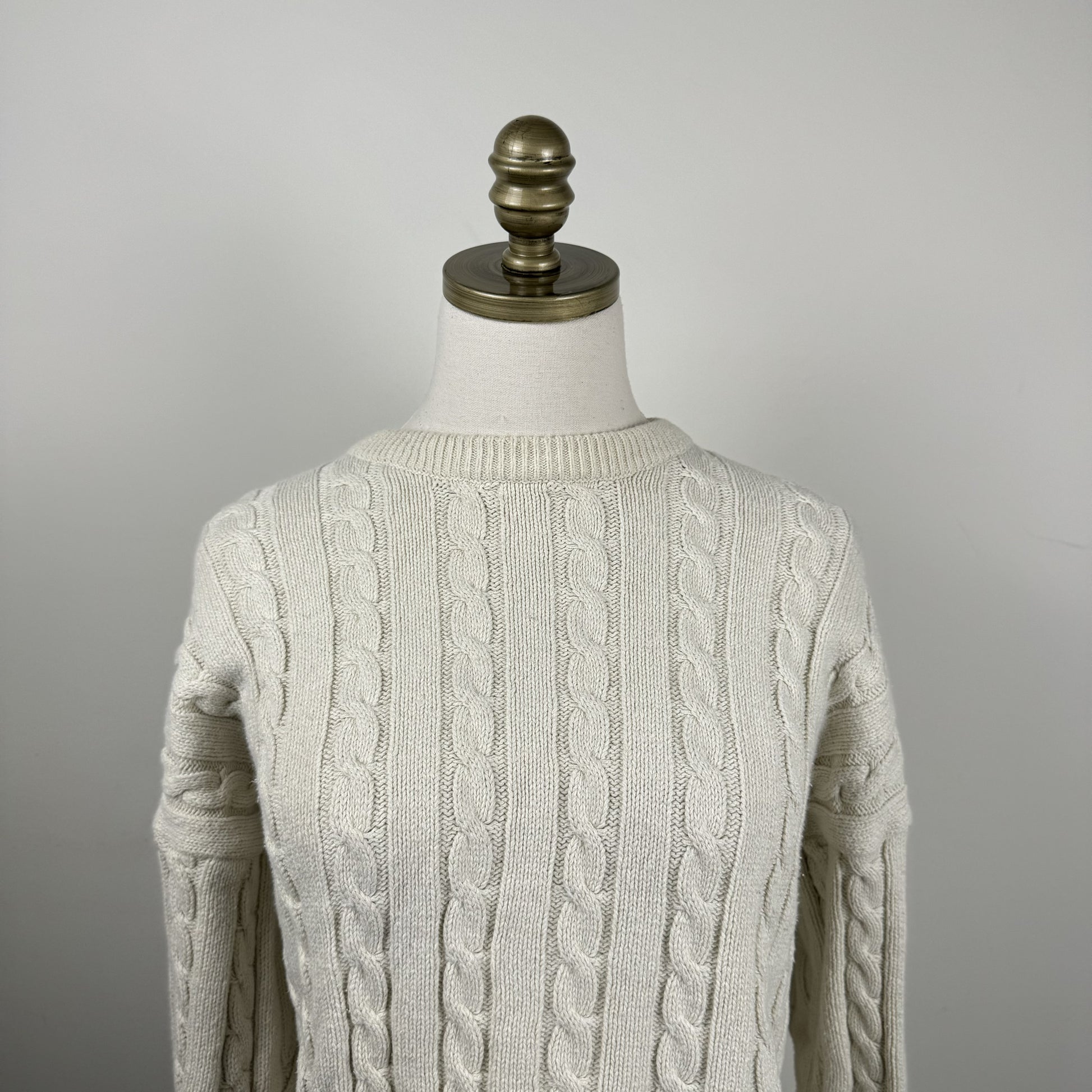 Rory Cream Cableknit Sweater – view 1