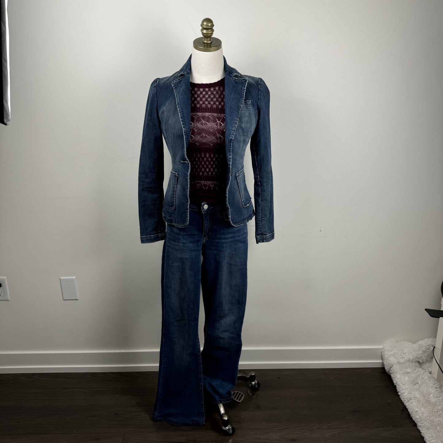 Vintage Fitted Denim Blazer Jacket – view 5