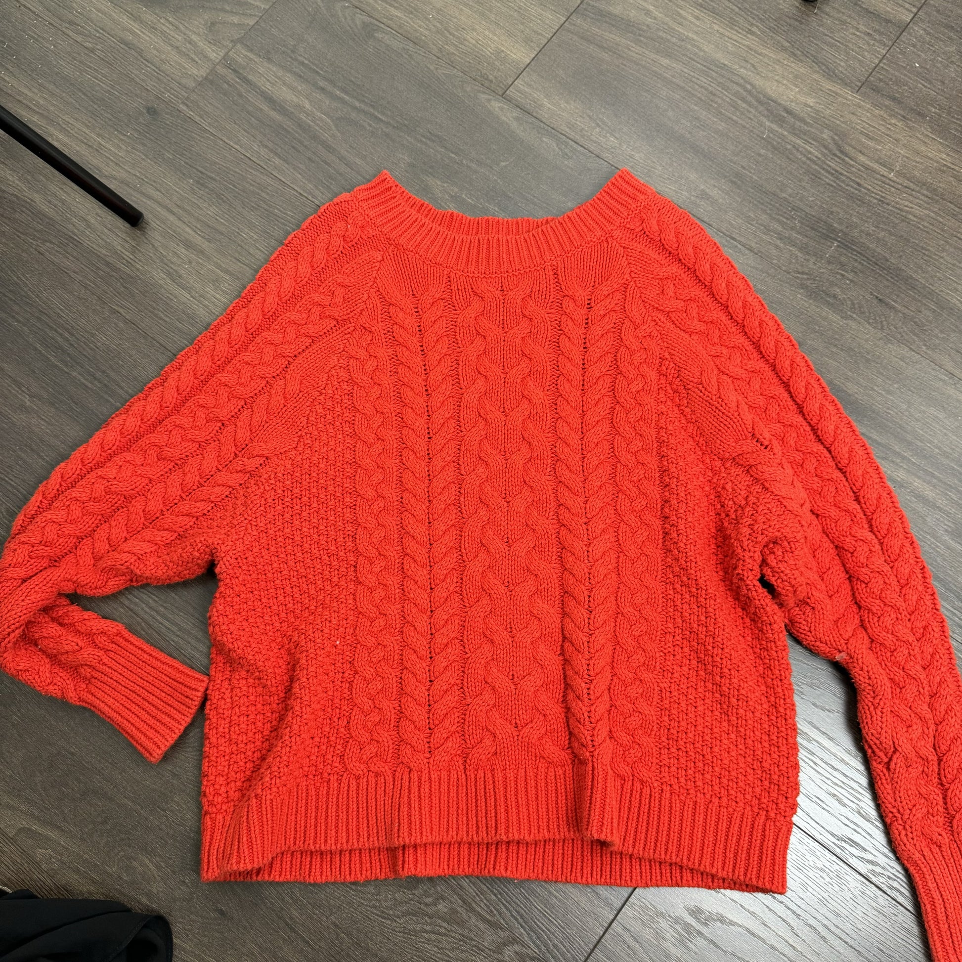Aerie Red Cable Knit Sweater – view 2