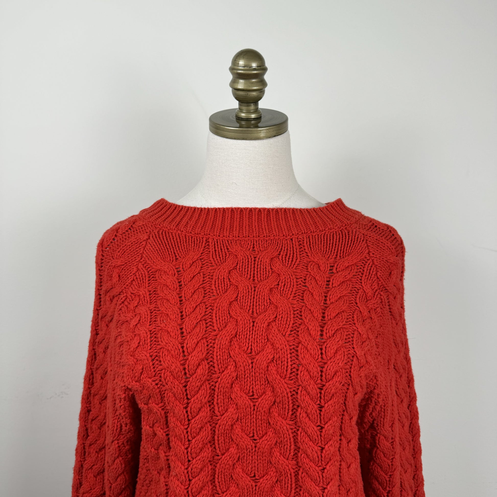 Aerie Red Cable Knit Sweater – view 5