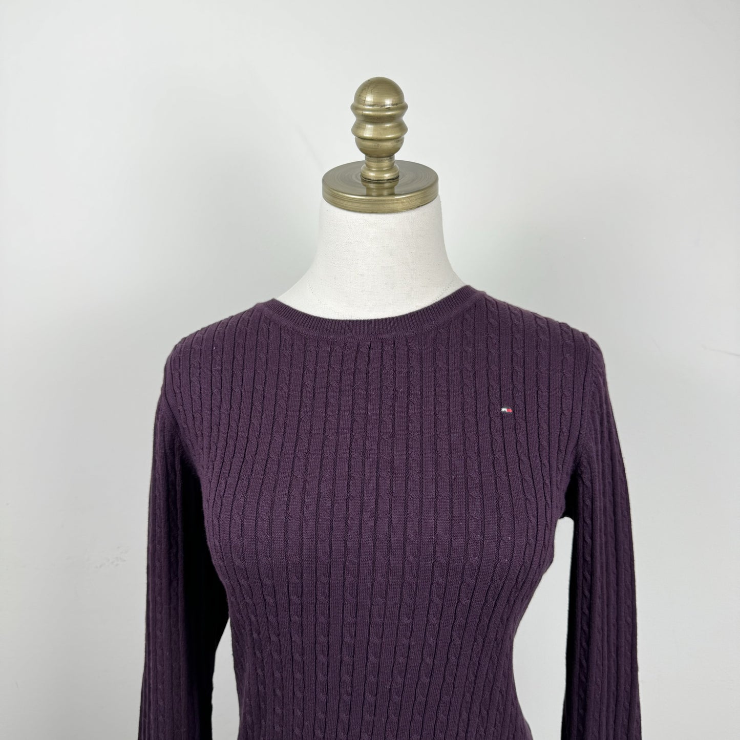 Tommy Purple Fitted Cable Knit Sweater – view 5