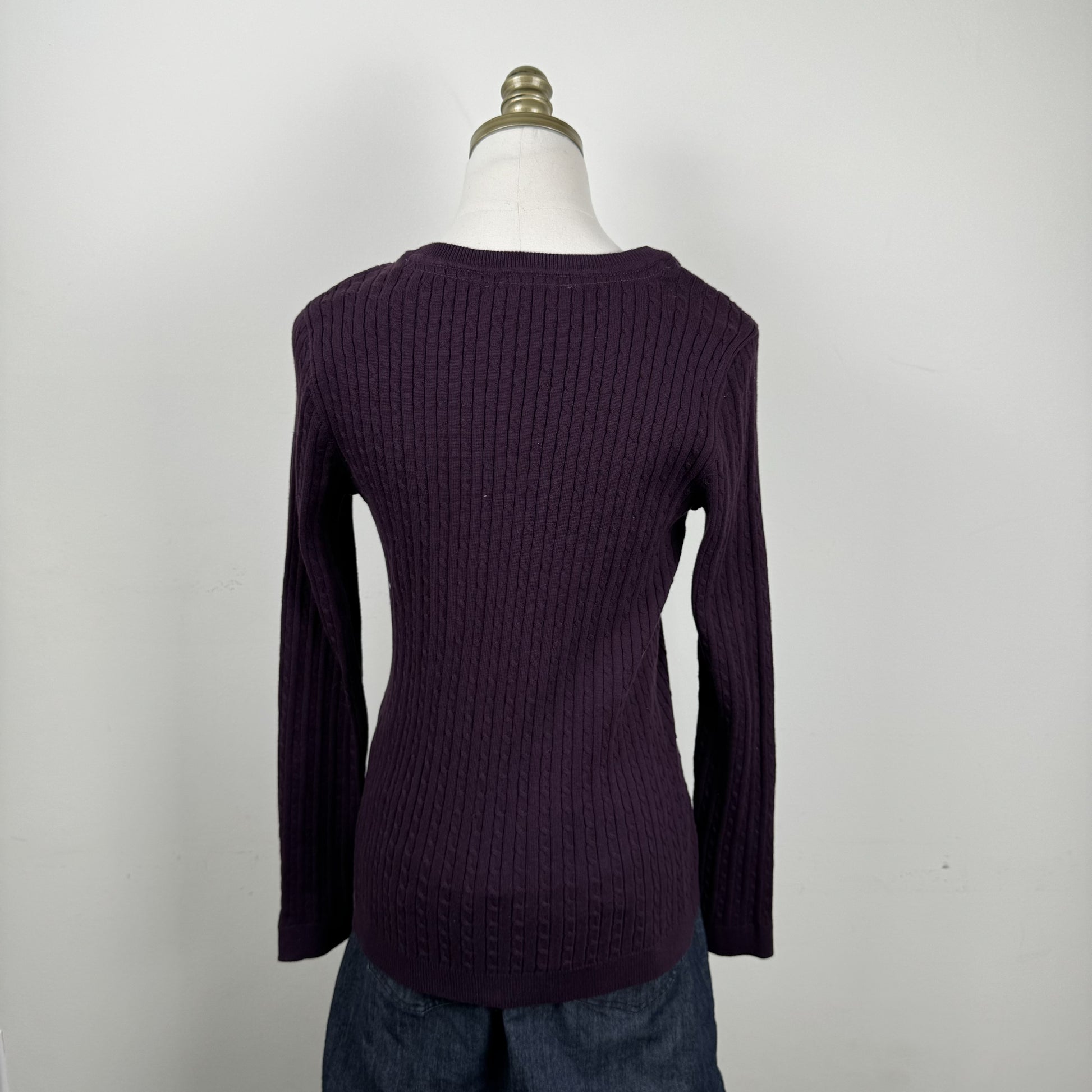 Tommy Purple Fitted Cable Knit Sweater – view 8