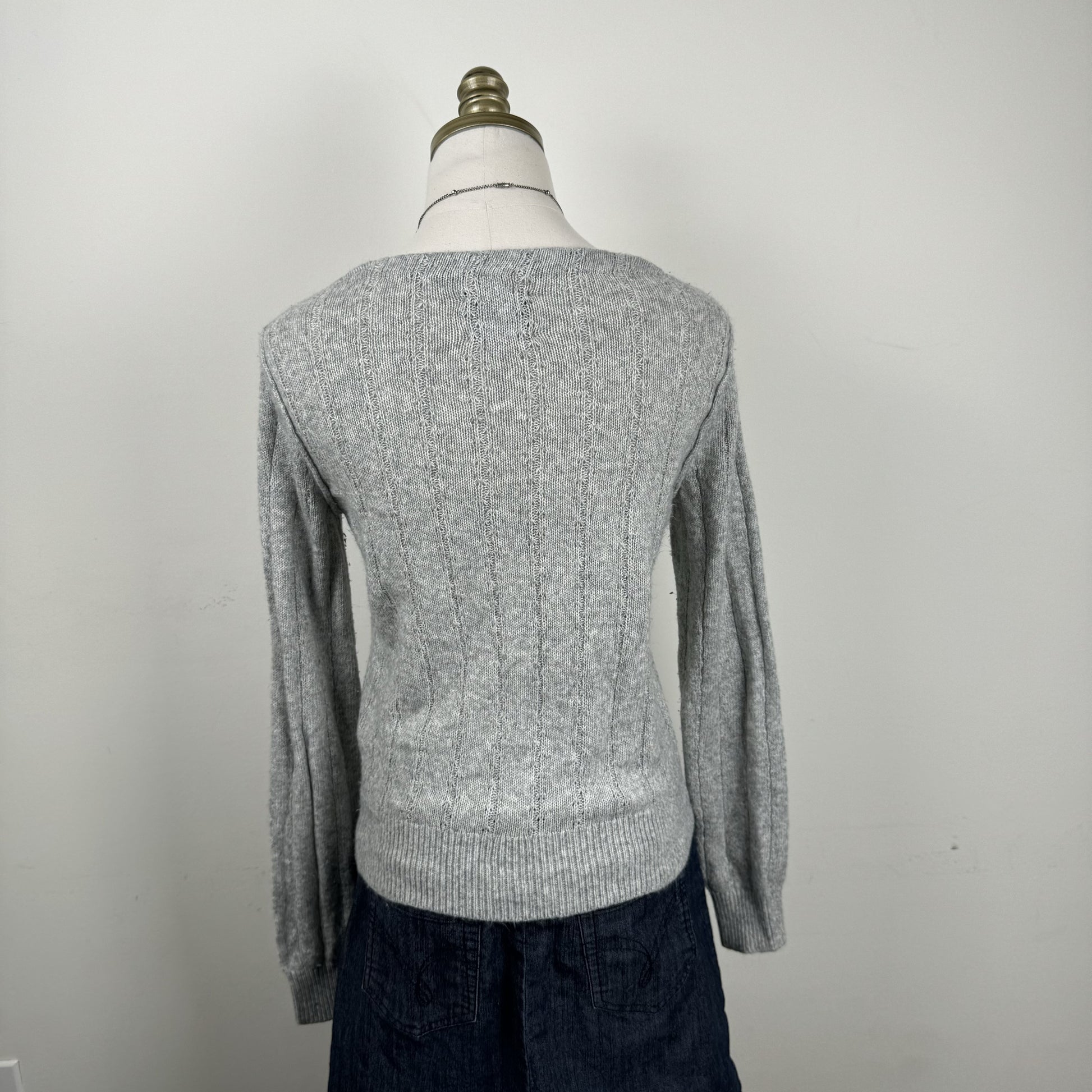Abercrombie Light Grey Button Up Cardigan – view 10