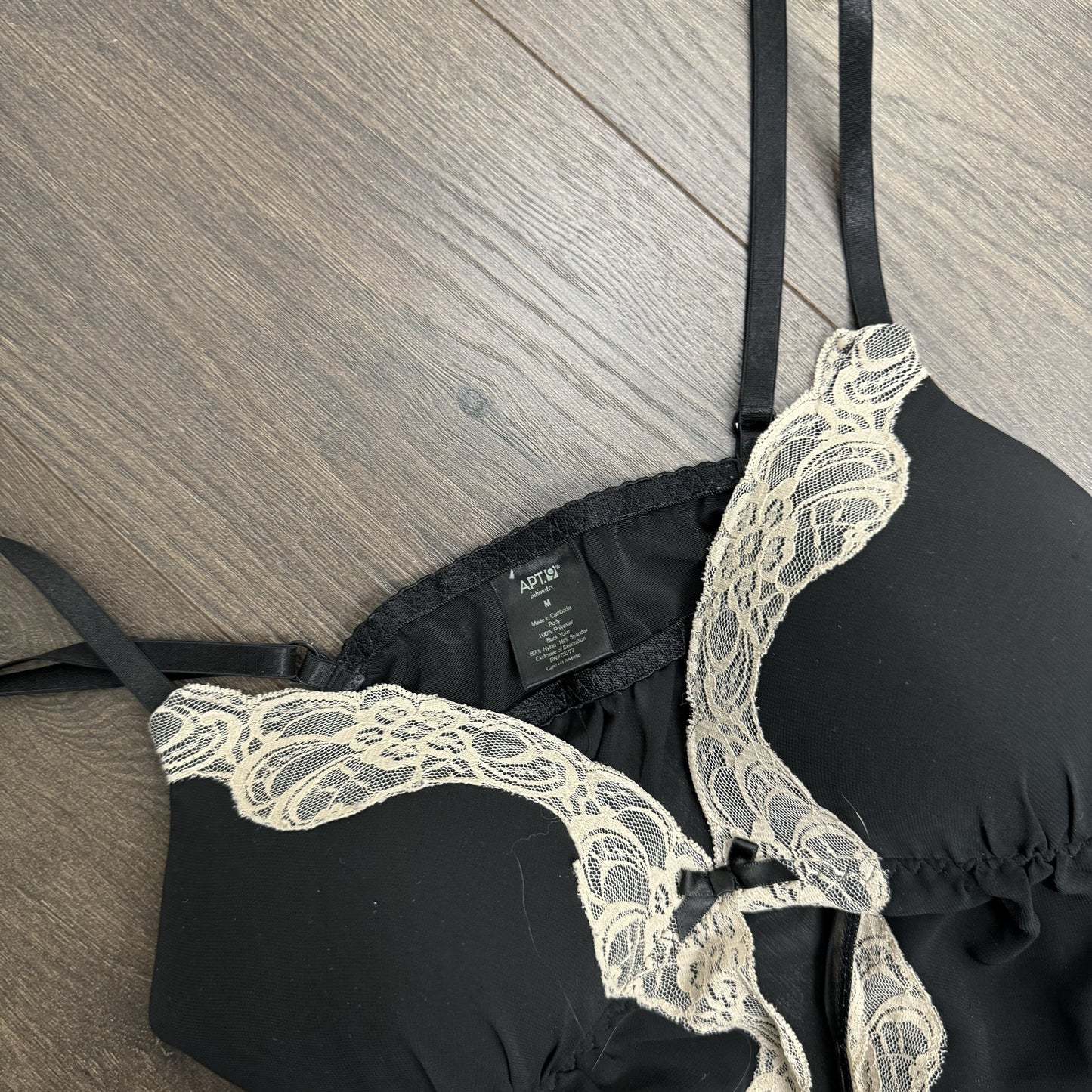 Black Lace Trim Chiffon Babydoll Top – view 3