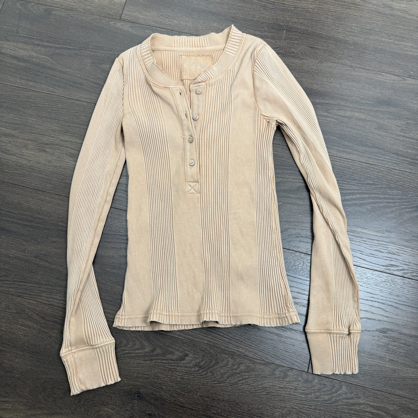 Camel Henley Long Sleeve Top – view 2