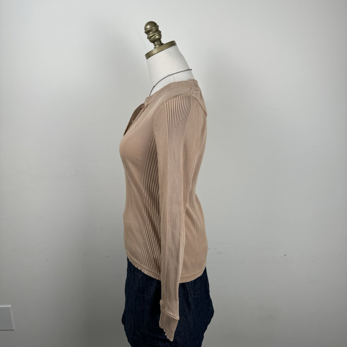 Camel Henley Long Sleeve Top – view 8