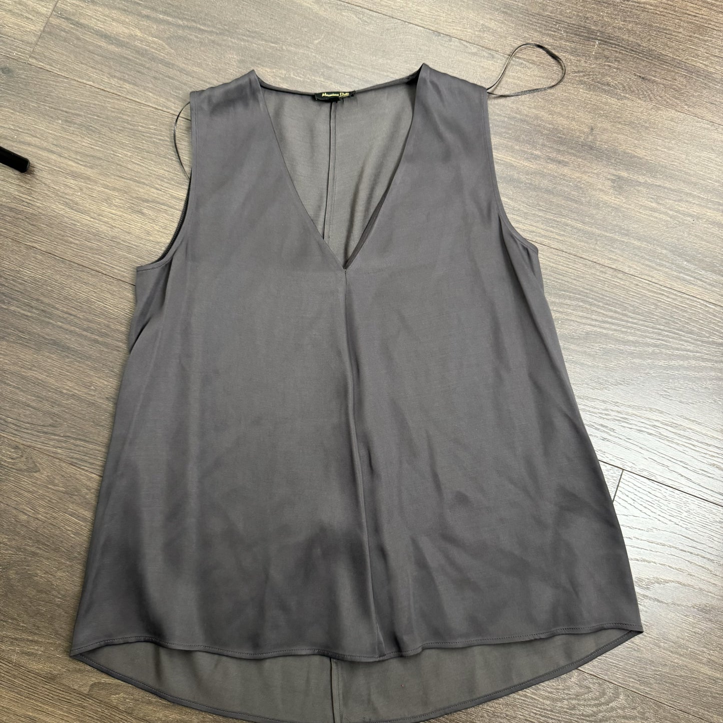 Sleeveless Taupe Satin Bouse – view 2