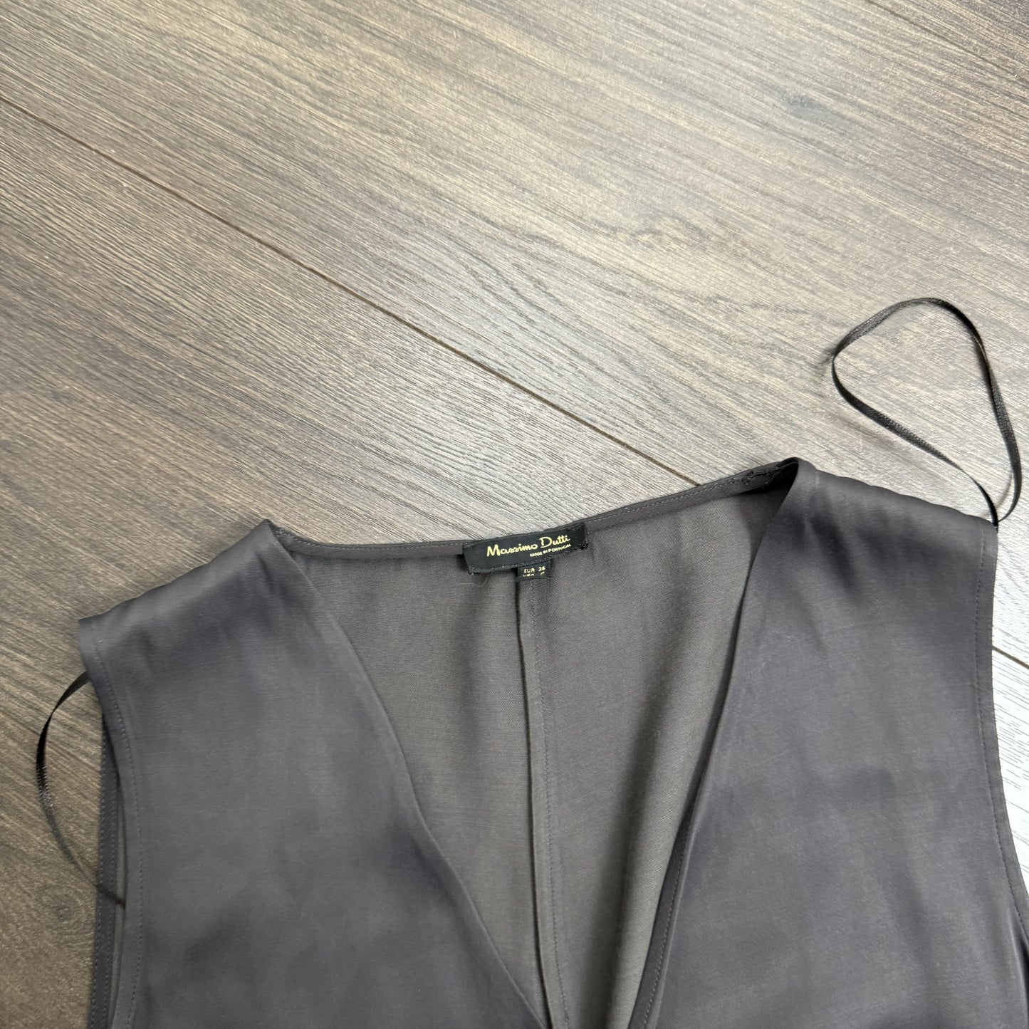 Sleeveless Taupe Satin Bouse – view 3