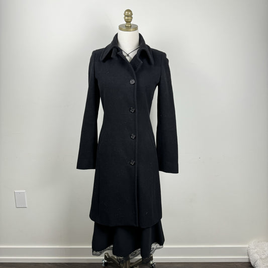 Black Wool Blend Long Coat – view 6