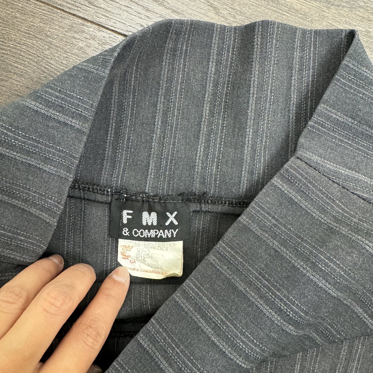 Vintage Grey Pinstripe Midi Skirt – view 3