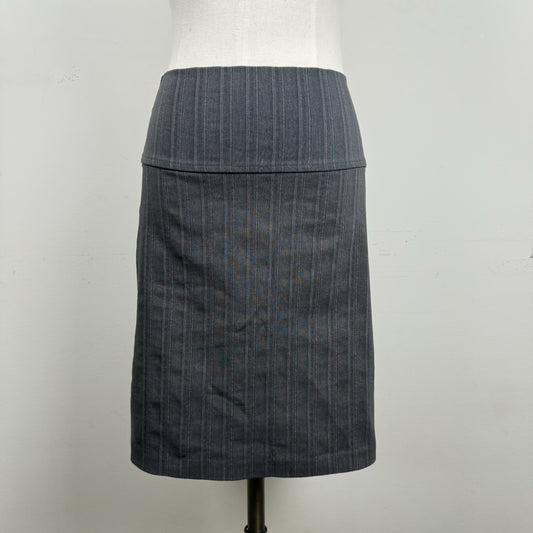 Vintage Grey Pinstripe Midi Skirt – view 1