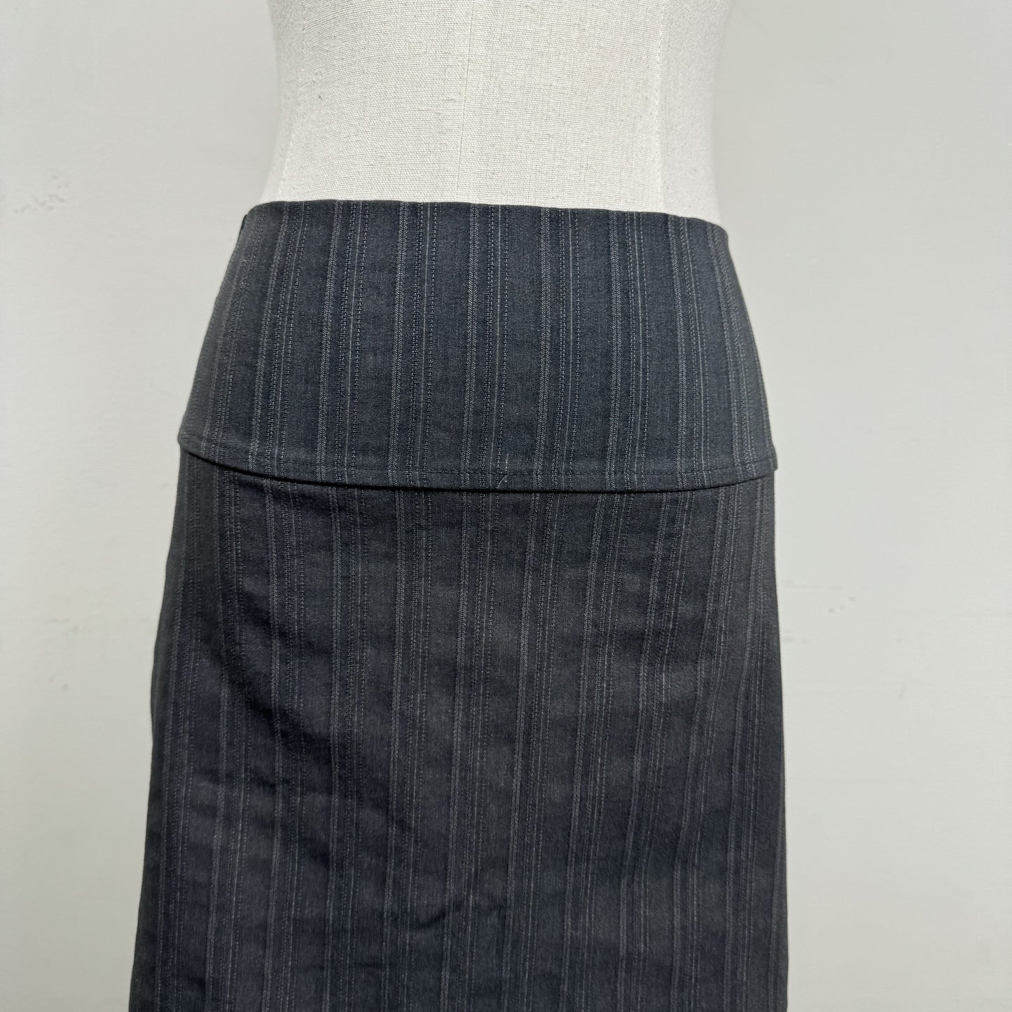 Vintage Grey Pinstripe Midi Skirt – view 4