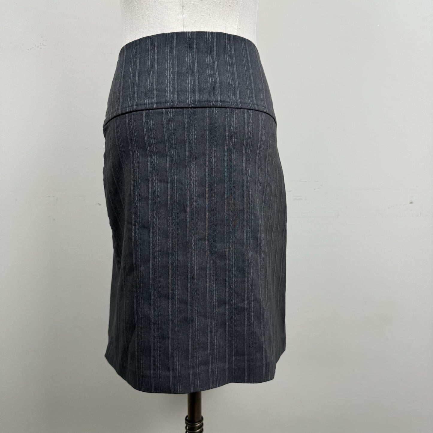 Vintage Grey Pinstripe Midi Skirt – view 6