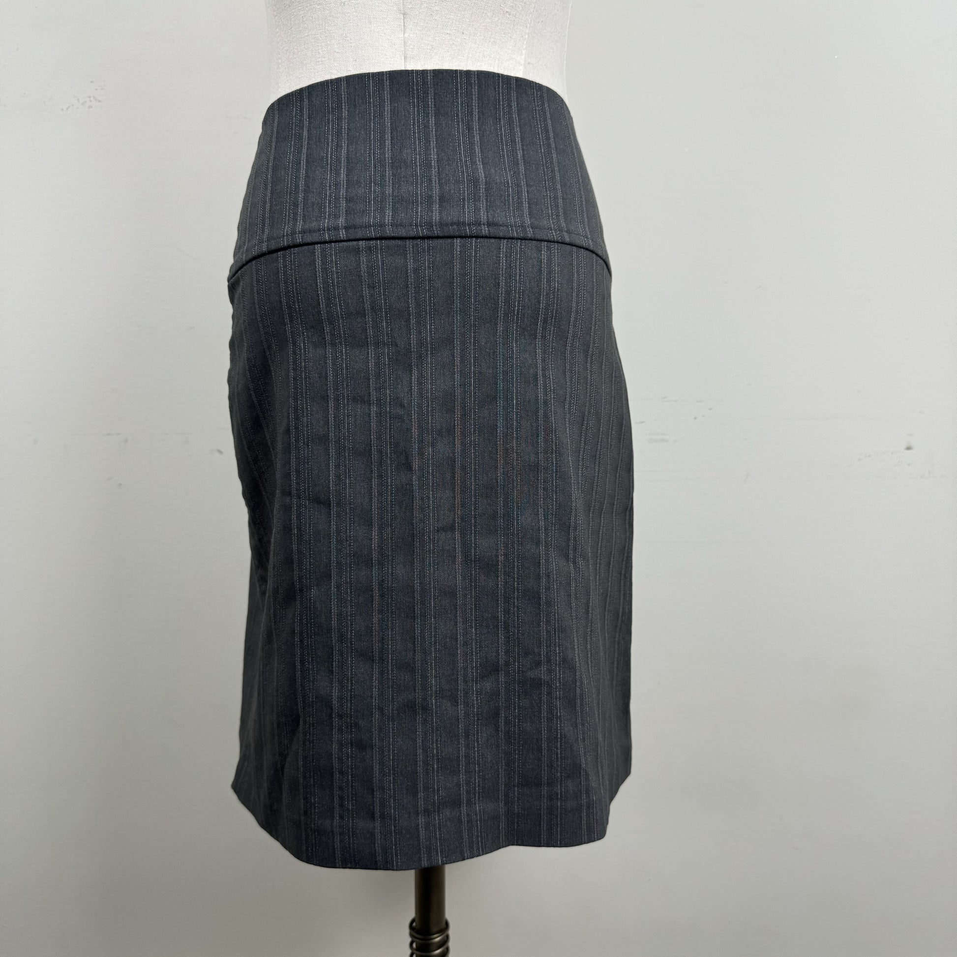 Vintage Grey Pinstripe Midi Skirt – view 6