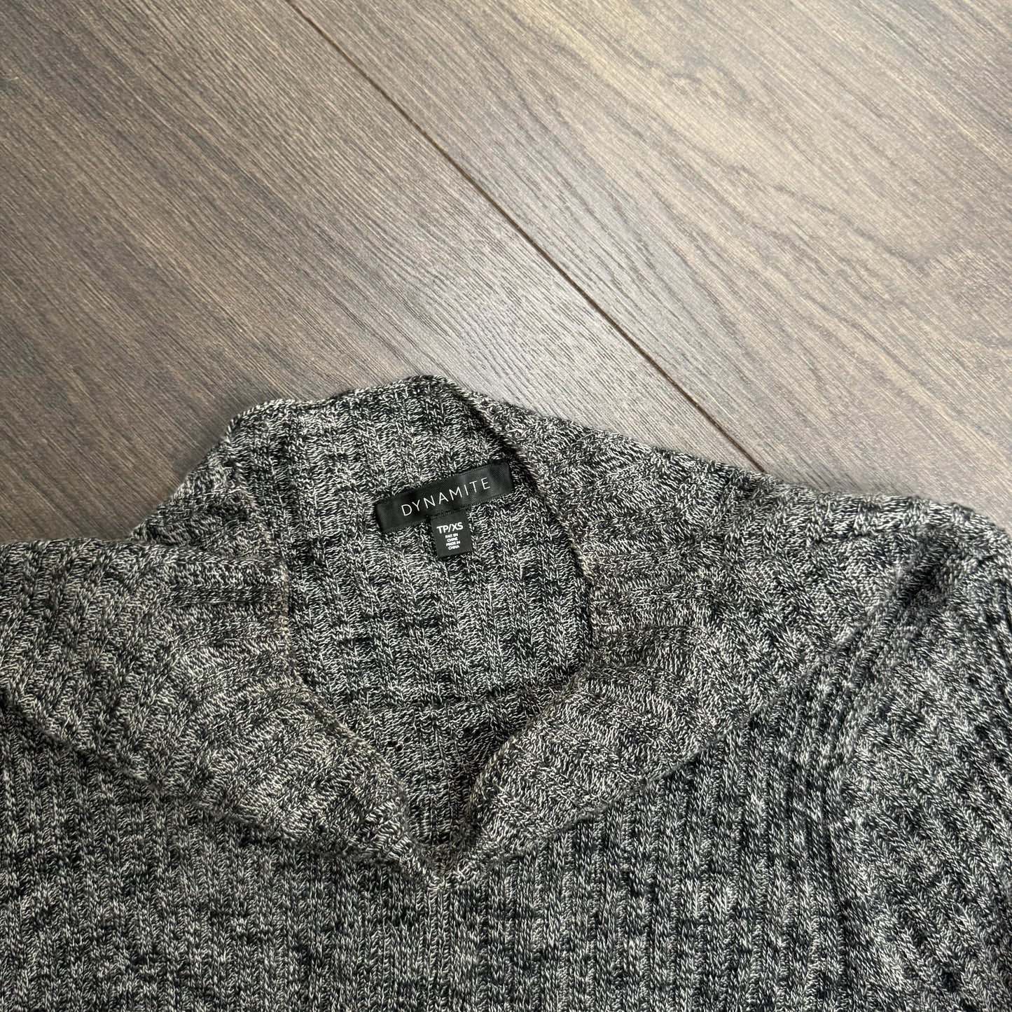 Grey Thin Knit Mock Neck Sweater – view 3
