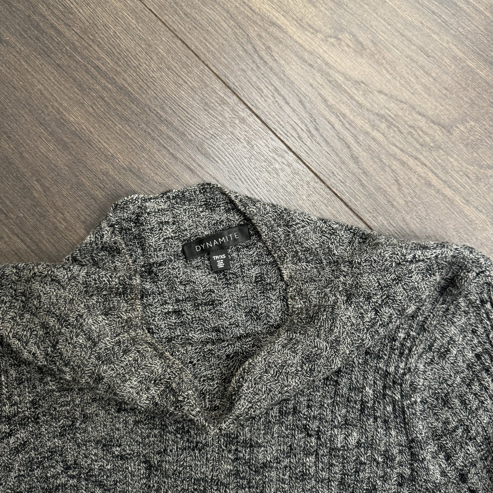 Grey Thin Knit Mock Neck Sweater – view 3