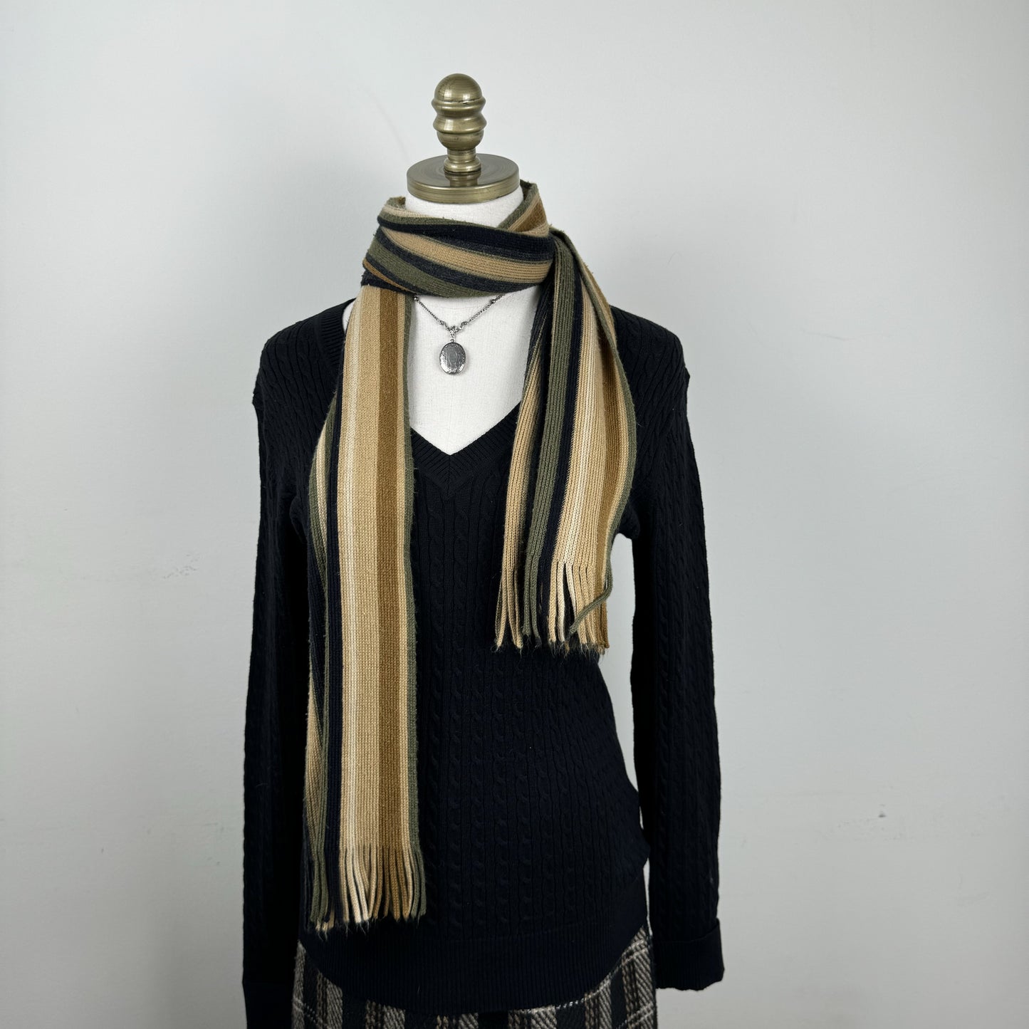 Striped Knit Scarf – view 6