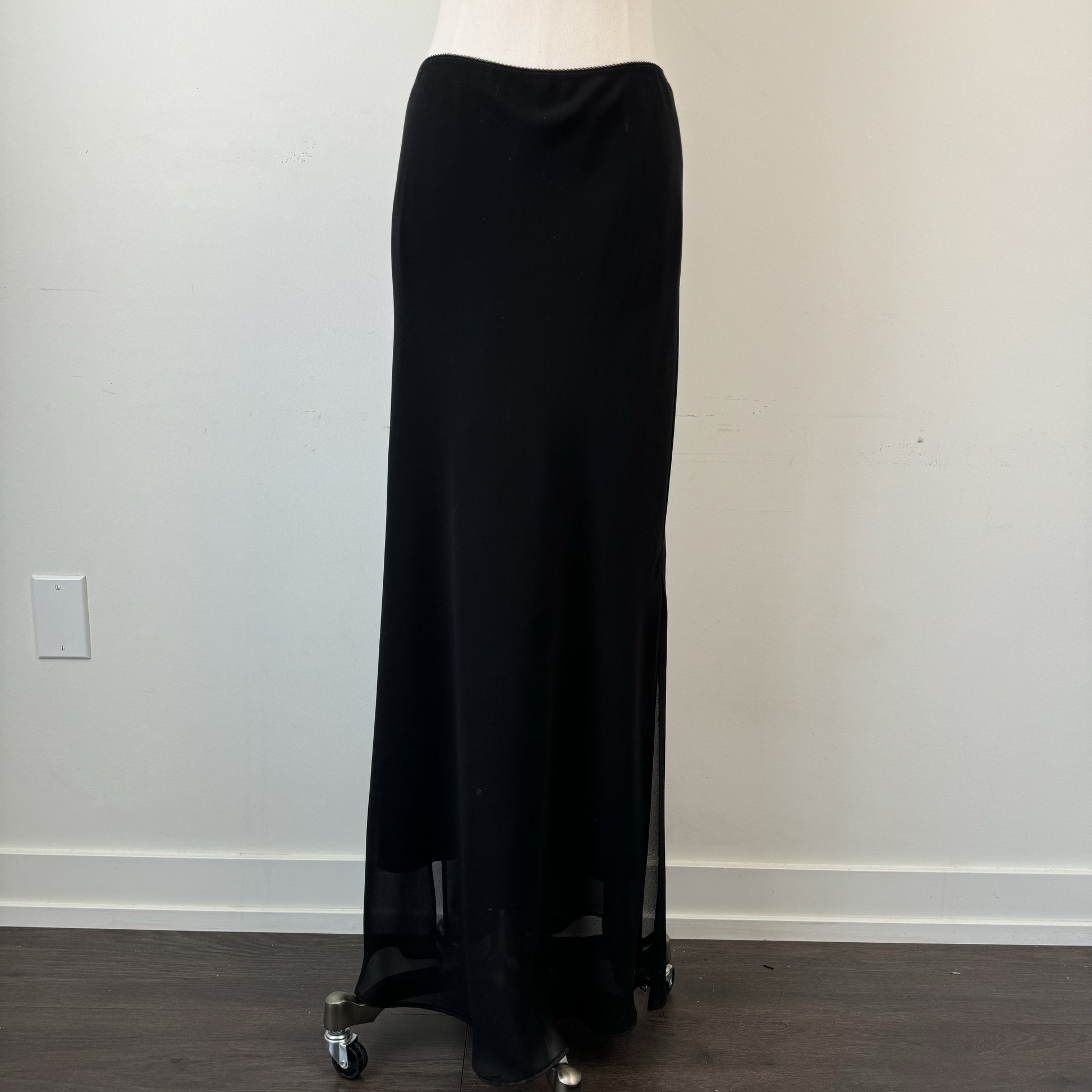 Vintage Mesh Overlay Maxi Skirt – view 3
