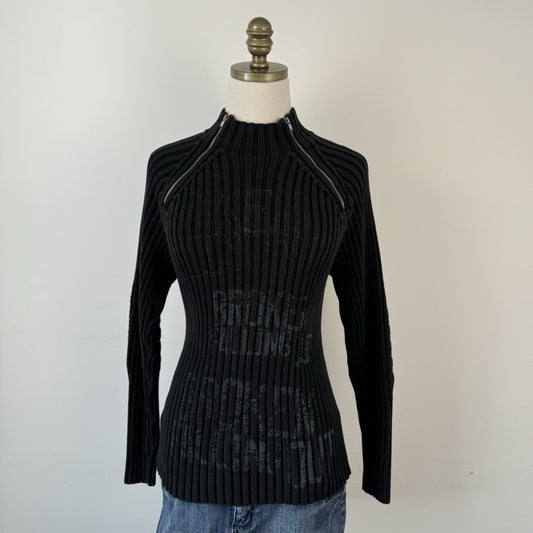 Y2K Black Grunge Turtleneck Sweater – view 1