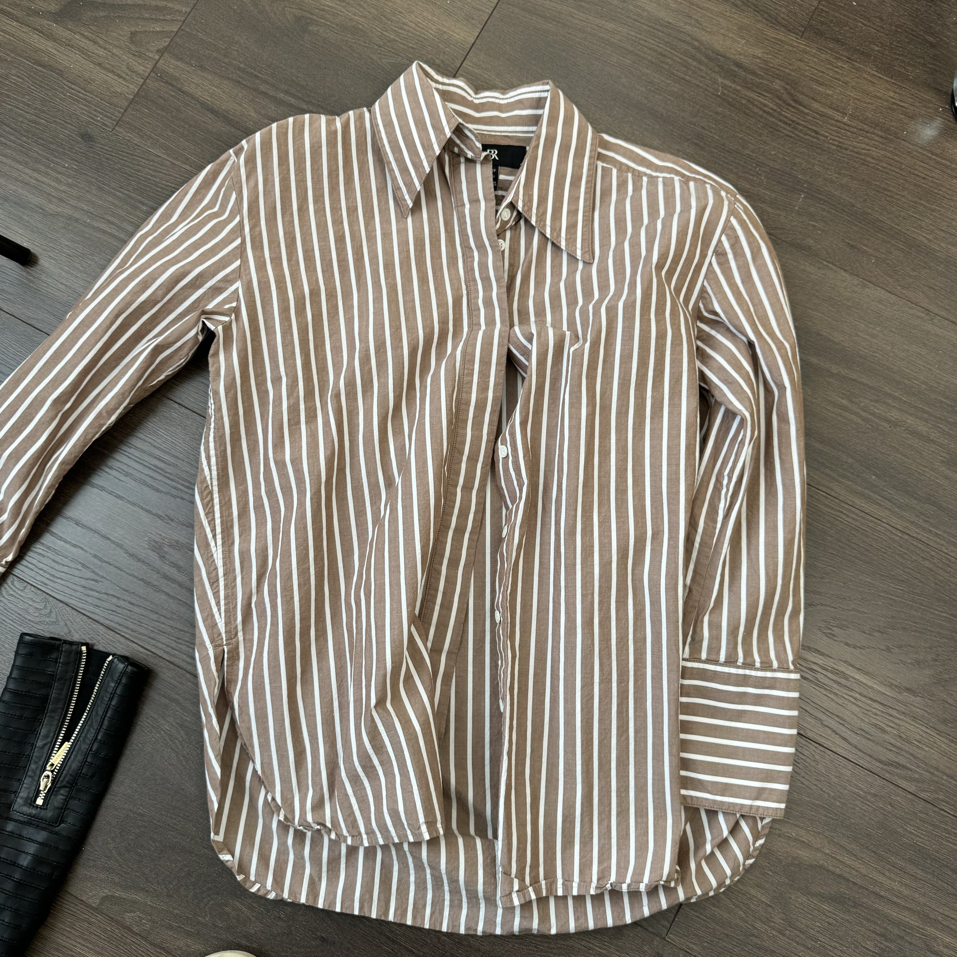 Brown Striped Button Up Top – view 9